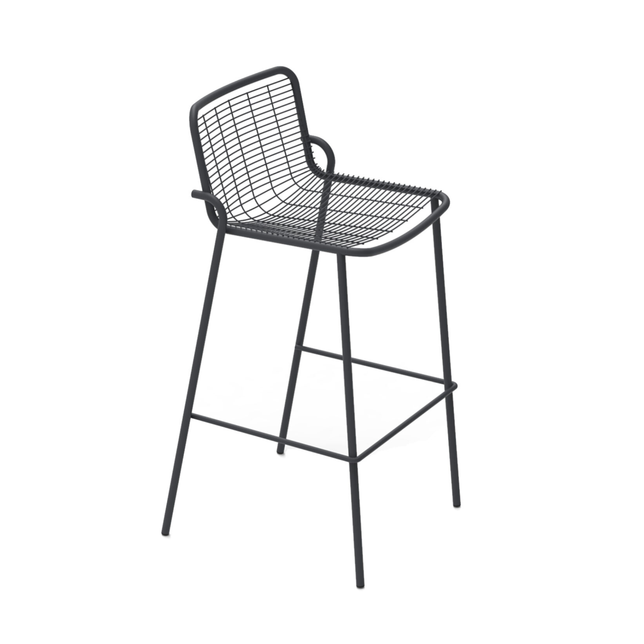 Set di sgabelli alti in metallo verniciato "Roma" impilabili da giardino cm 50x52 100h