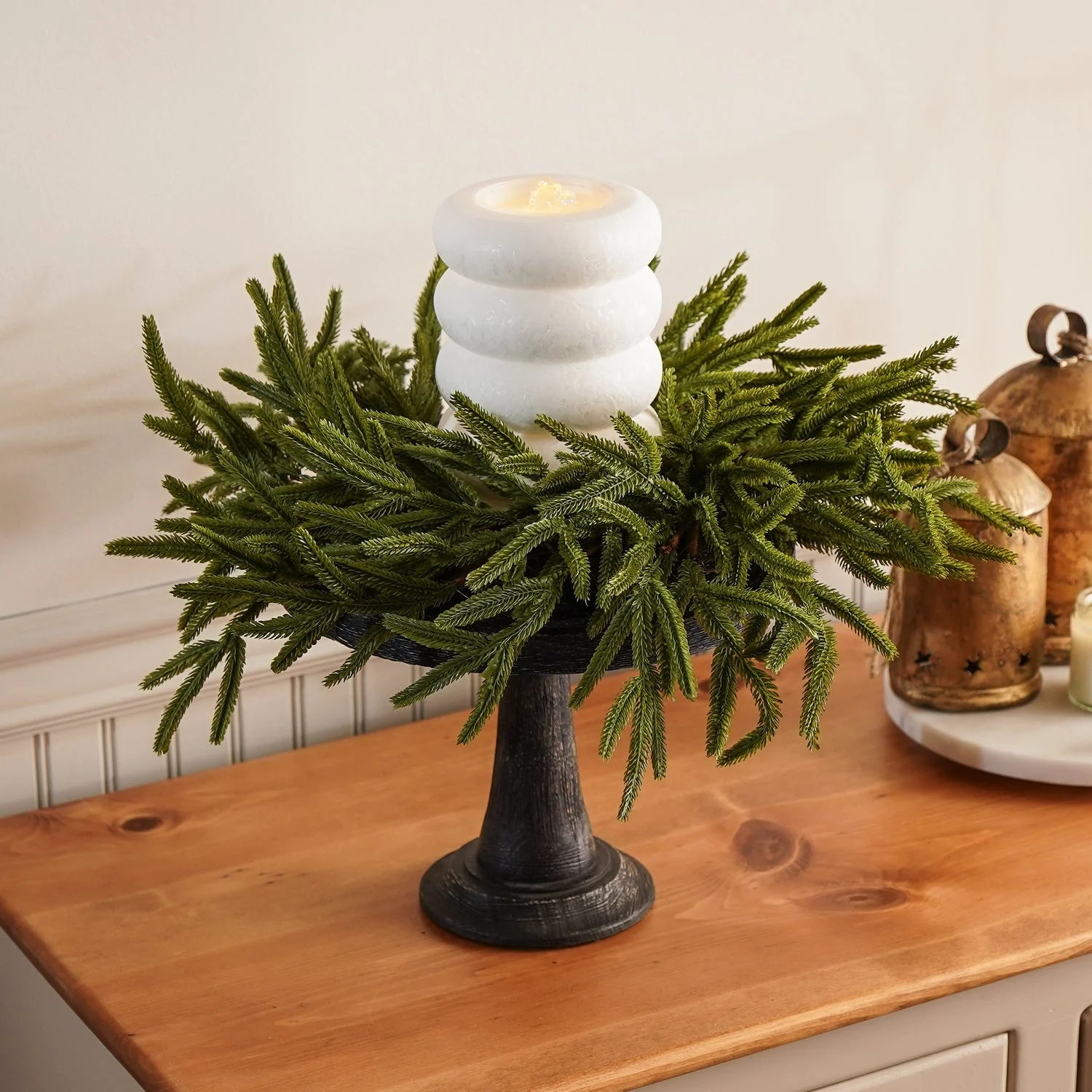 Ghirlanda natalizia Norfolk pine "Liam" in PE effetto Real Touch da Ø 60 cm