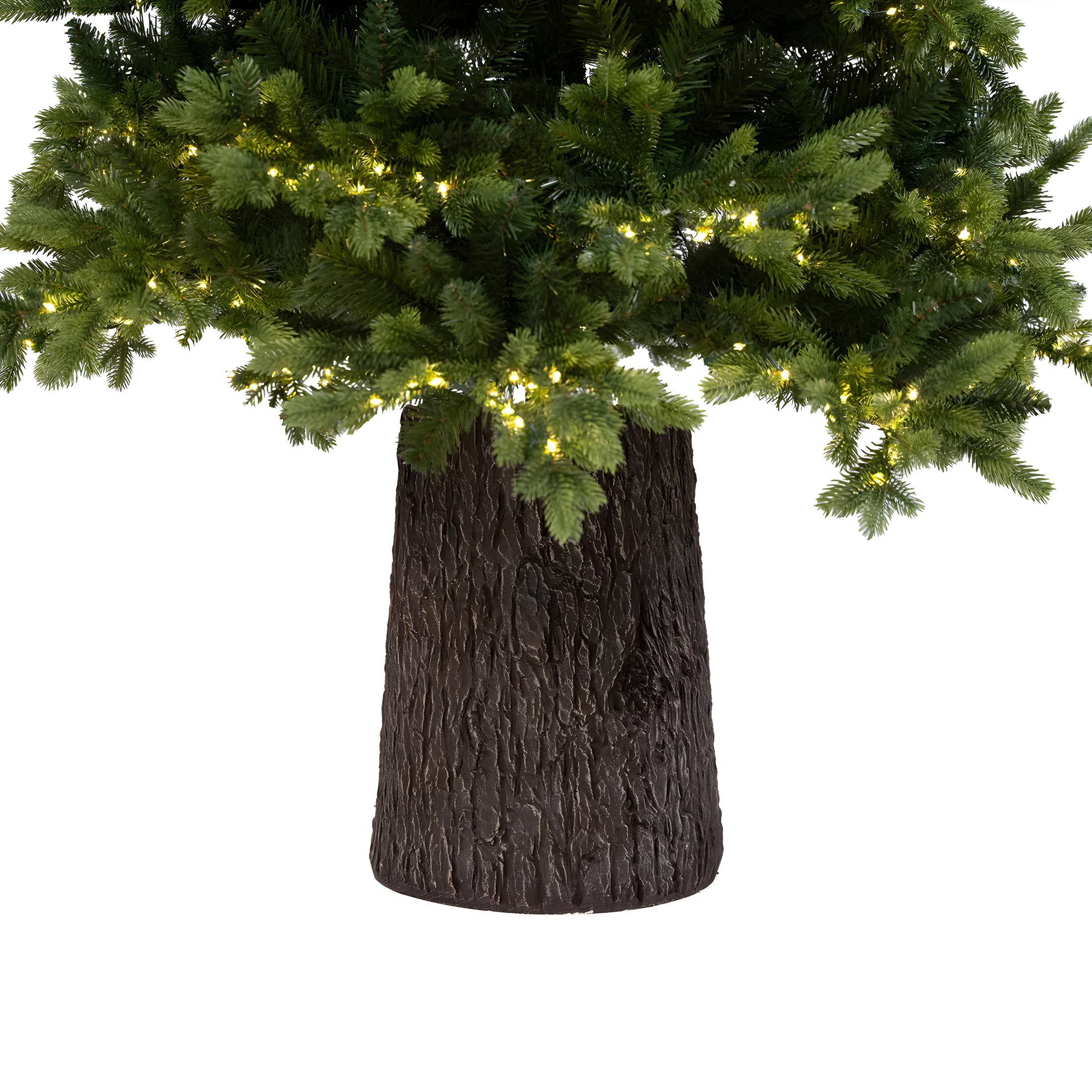Albero di Natale con Led e tronco "Italia" moderno in PE effetto Real Touch