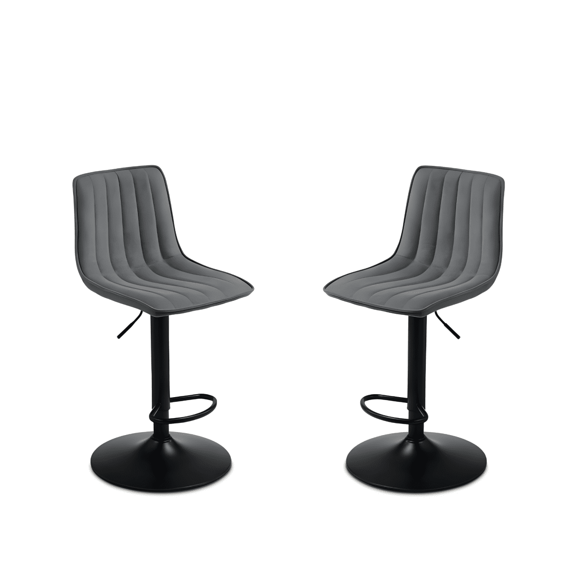 Set di sgabelli in tessuto "Palmer" imbottiti cm 45x45 91h - MondoViro