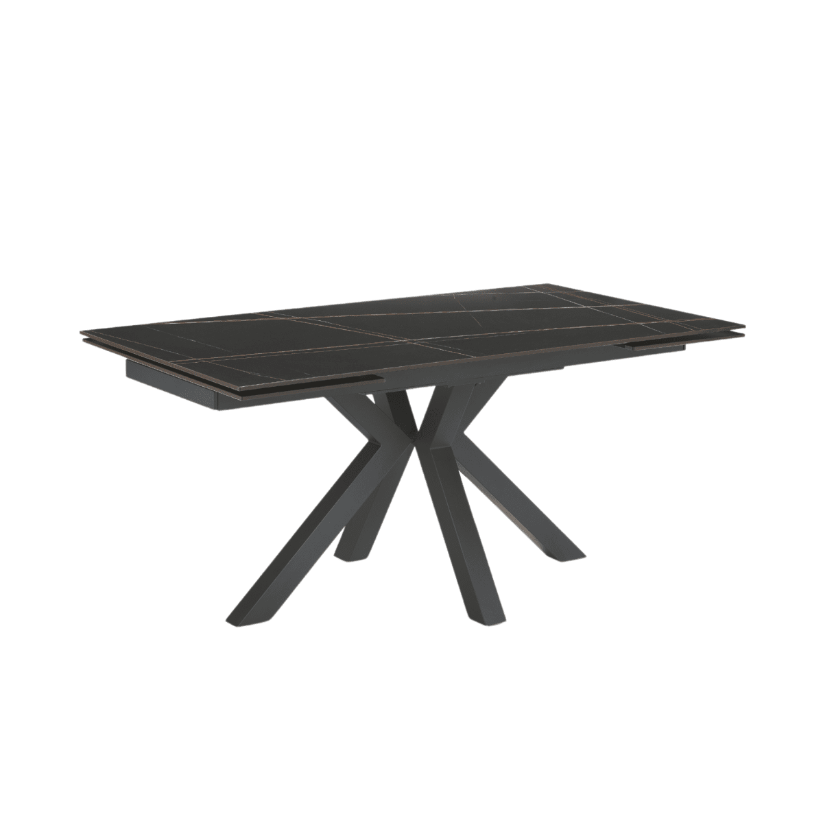 Tavolo allungabile "Korven" in pietra sinterizzata effetto marmo con 2 allunghe cm 160/240x91 74h - MondoViro