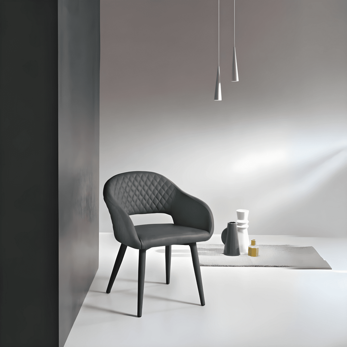 Set di sedie da pranzo in ecopelle "Ezia" con impuntura cm 50x60 88h - MondoViro