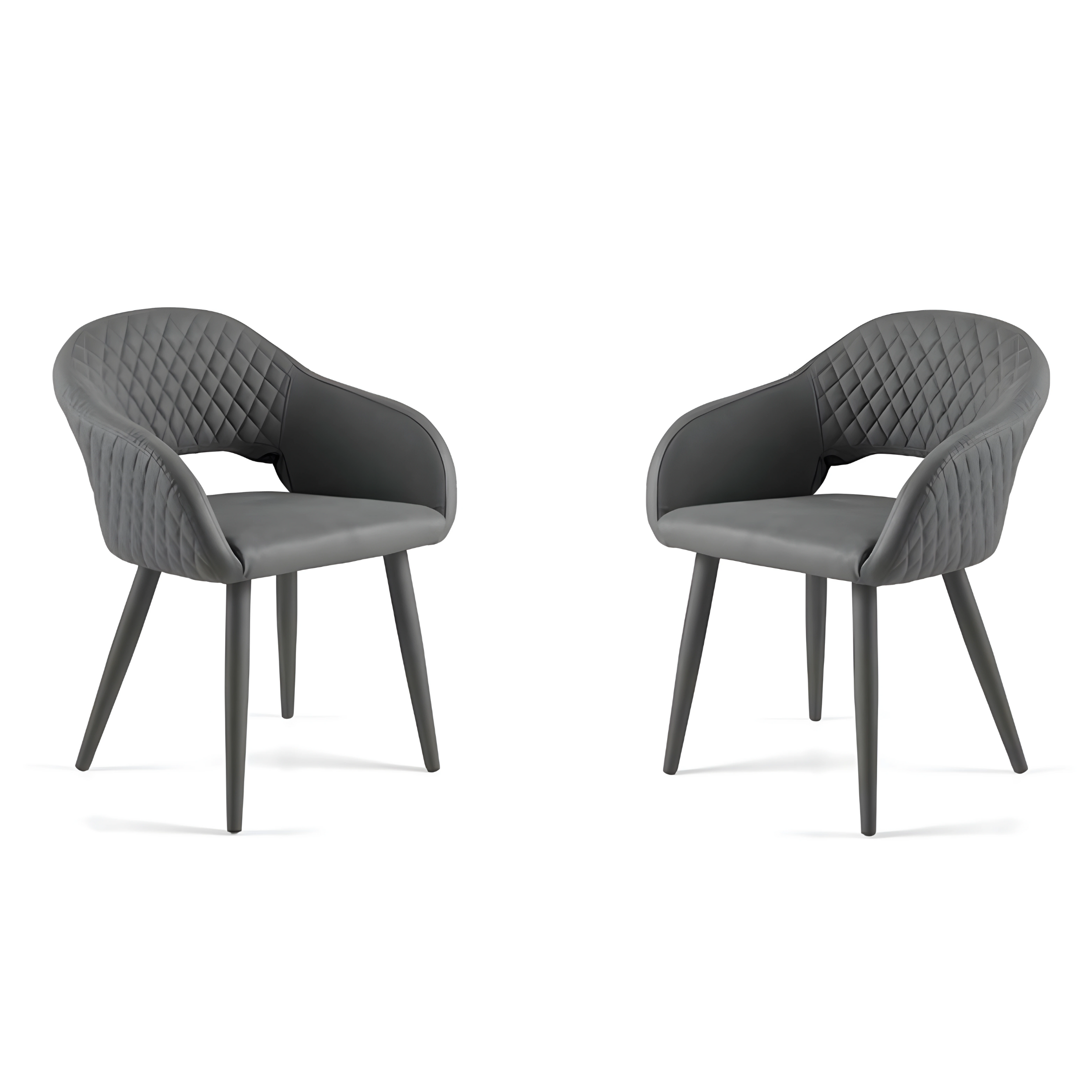 Set di sedie da pranzo in ecopelle "Ezia" con impuntura cm 50x60 88h