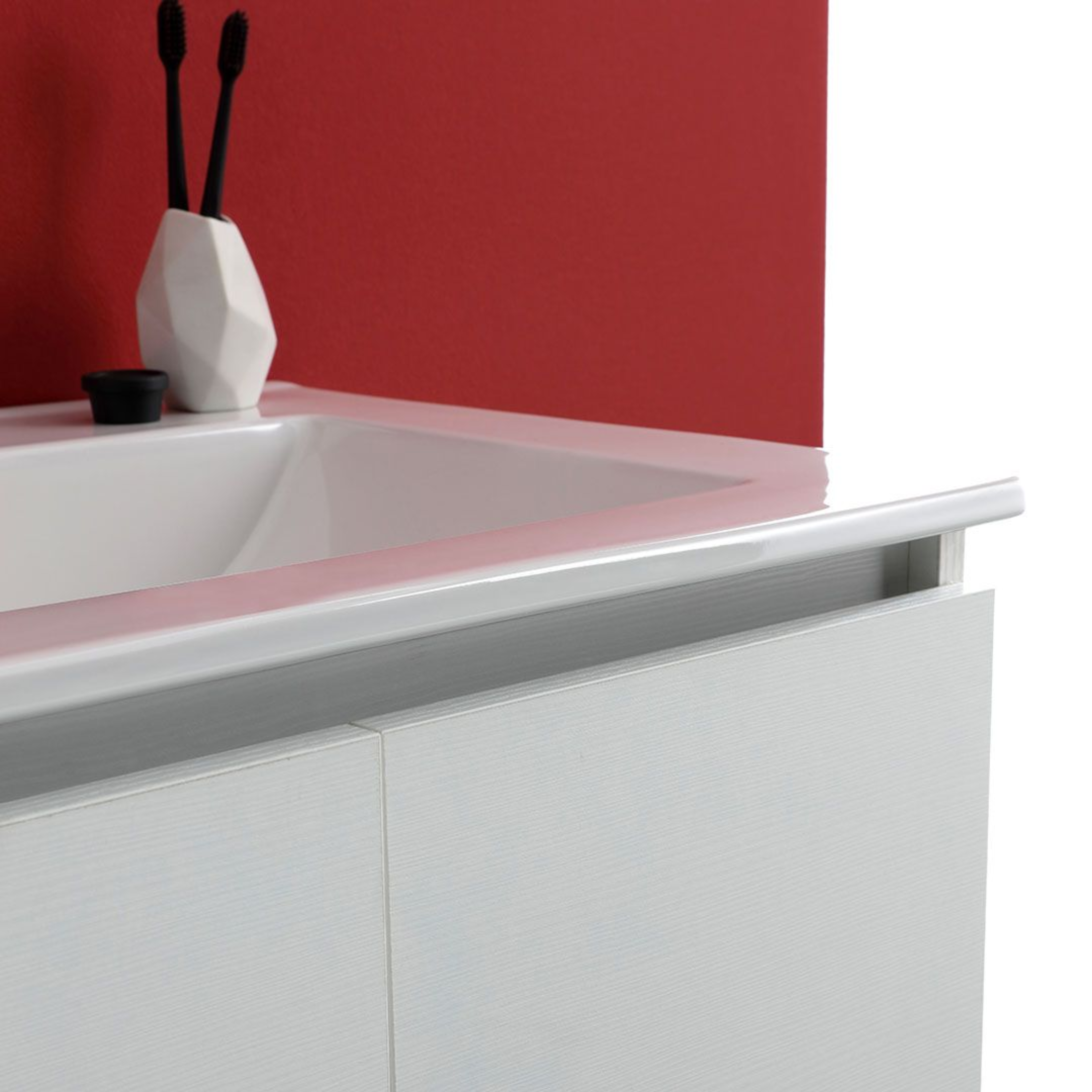 Mobile bagno sospeso 60 cm "Lefkada" a 2 ante bianco con lavabo in ceramica
