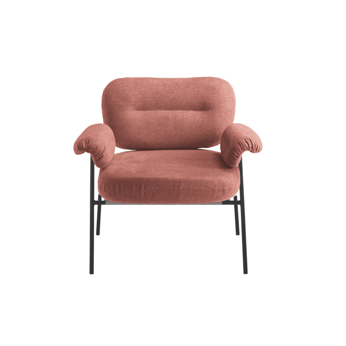 Poltrona in tessuto moderna "Lumisera" con struttura in metallo cm 80x79 75h - MondoViro