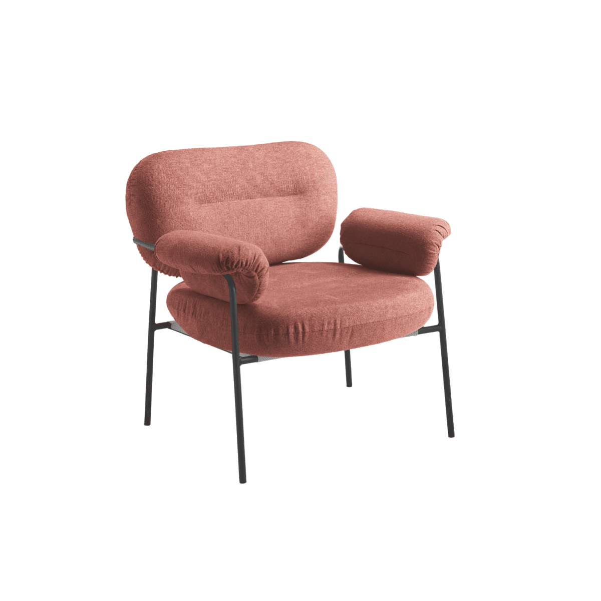 Poltrona in tessuto moderna "Lumisera" con struttura in metallo cm 80x79 75h - MondoViro