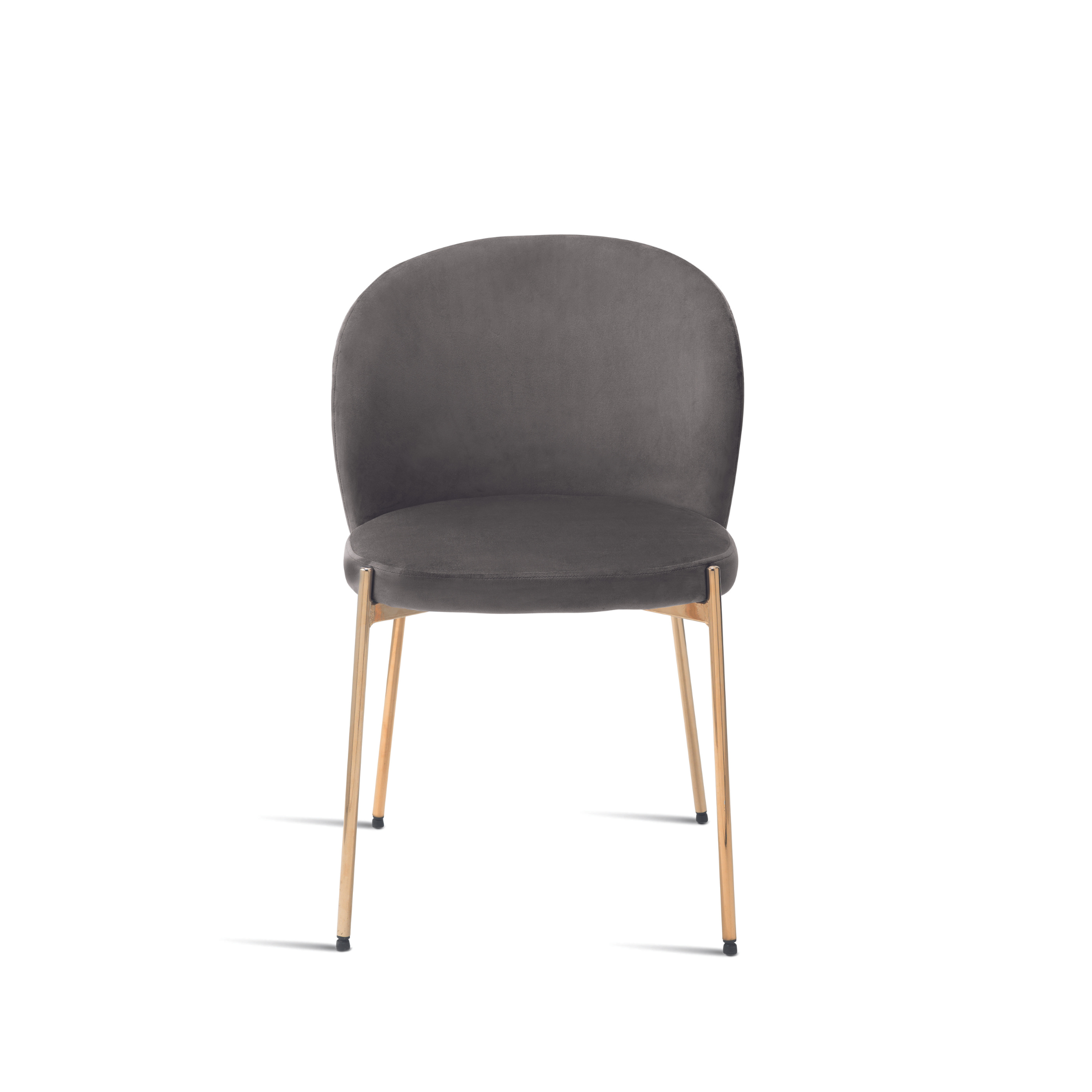 Set di sedie moderne in velluto "Jenny" con struttura in metallo dorato cm 55x45 80h