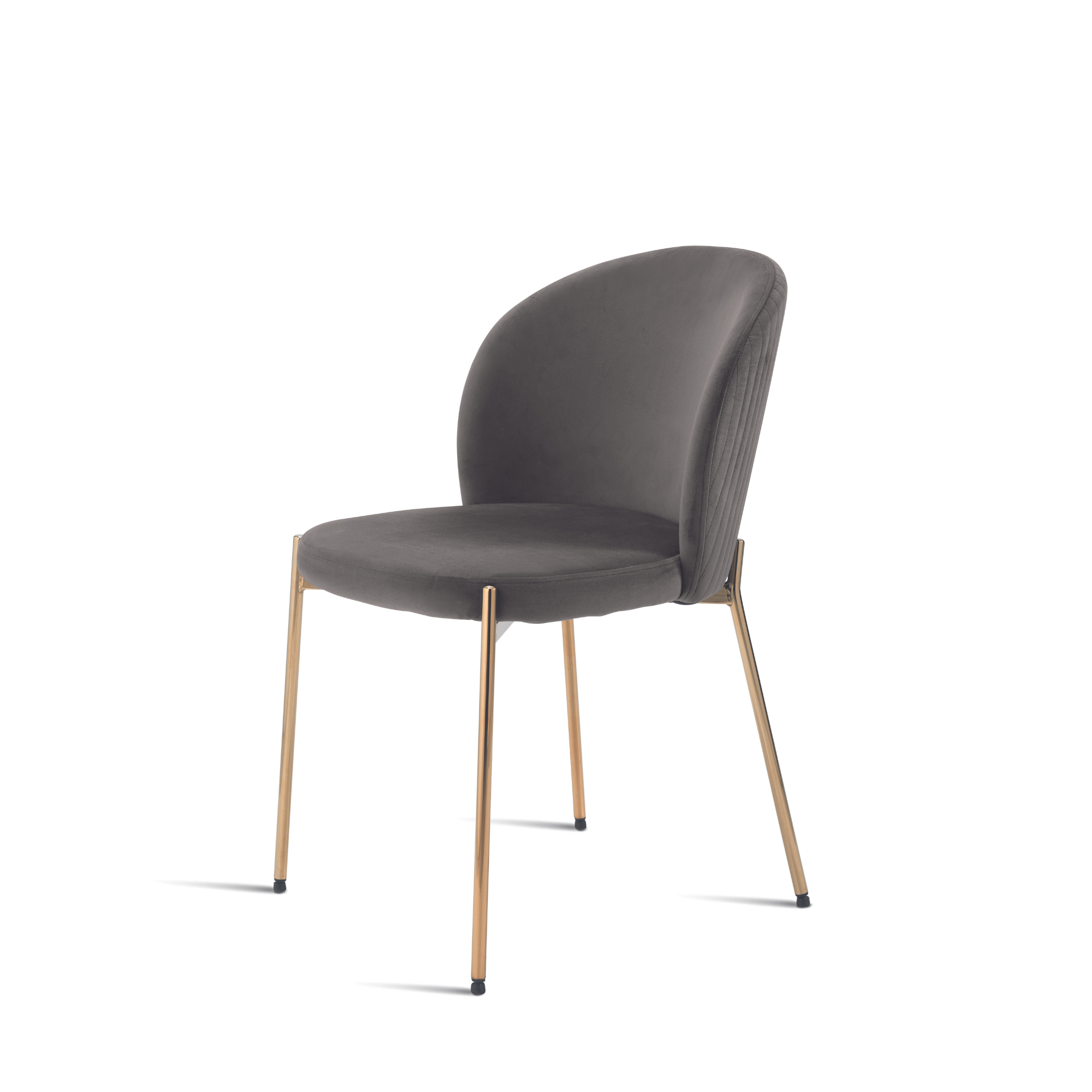 Set di sedie moderne in velluto "Jenny" con struttura in metallo dorato cm 55x45 80h