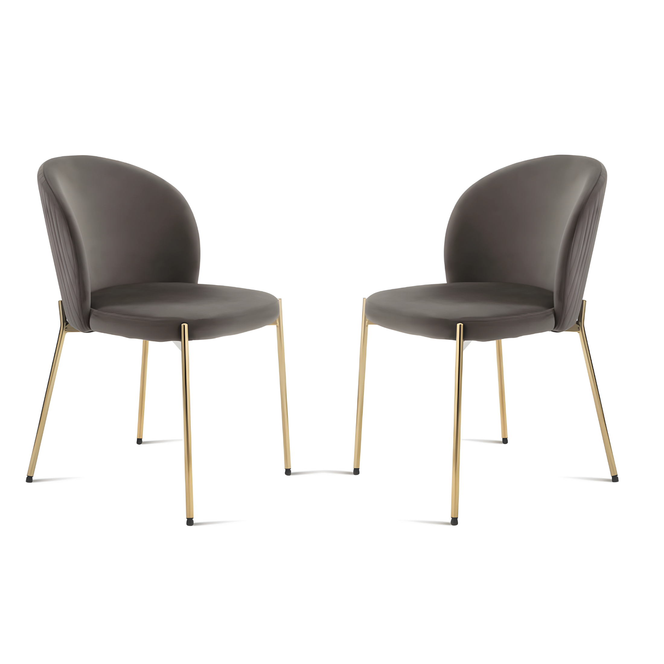 Set di sedie moderne in velluto "Jenny" con struttura in metallo dorato cm 55x45 80h