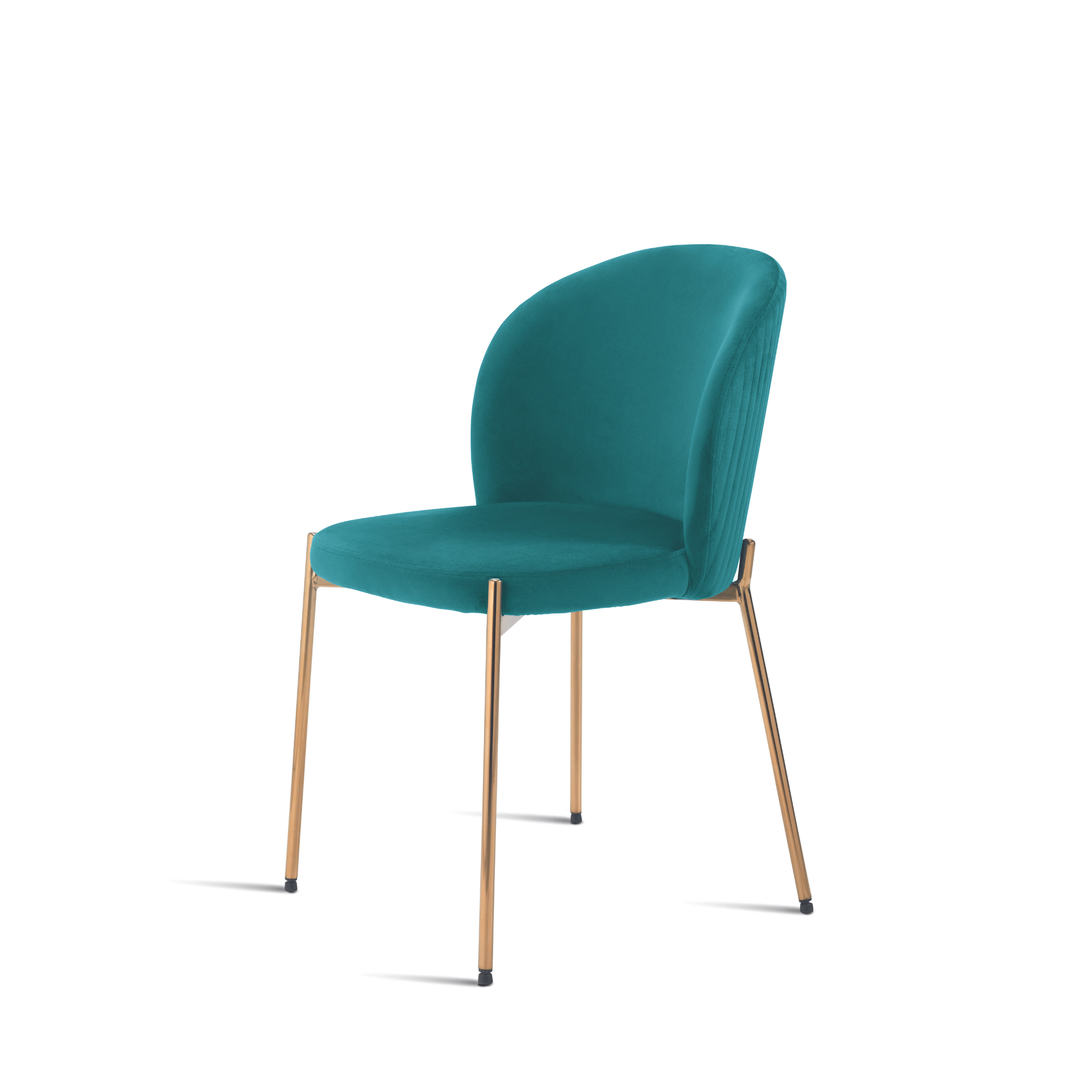 Set di sedie moderne in velluto "Jenny" con struttura in metallo dorato cm 55x45 80h