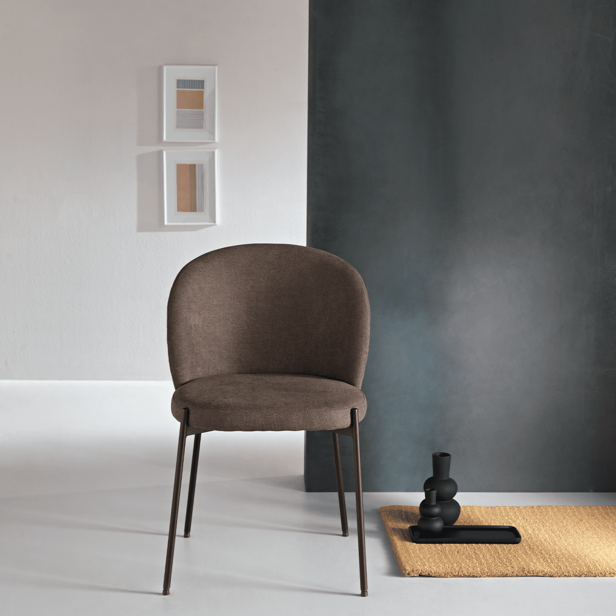 Set di sedie da pranzo moderne "Lizzy" in tessuto imbottite cm 80x45 55h - MondoViro