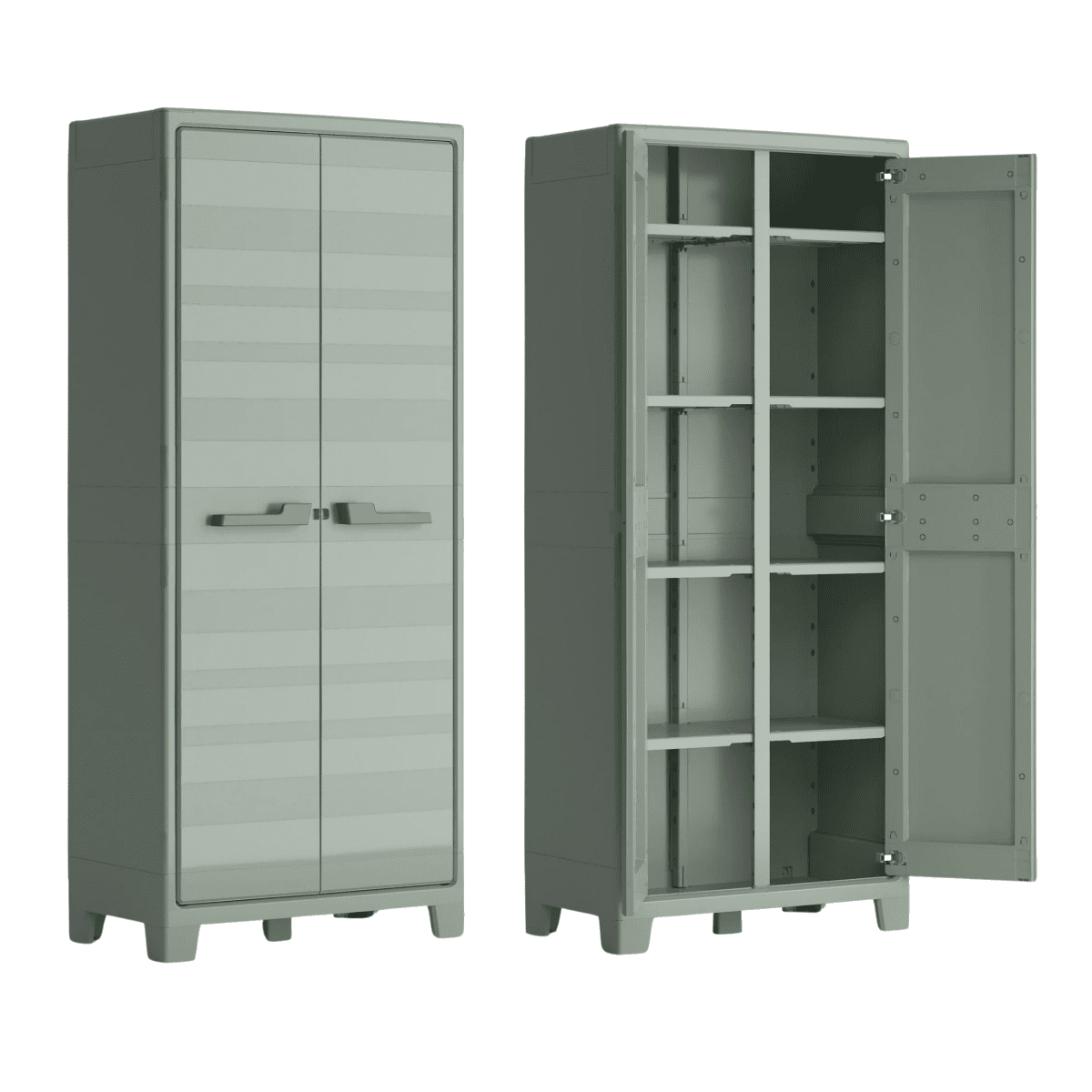 Armadio in resina da giardino "Garden 2.0" con piedini rialzati e ripiani interni - MondoViro