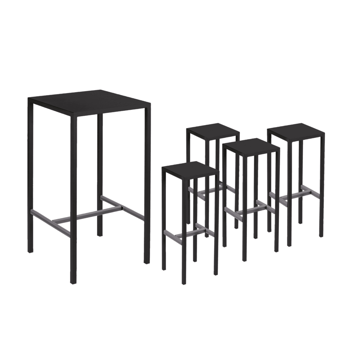 Set tavolo alto + 2 sgabelli in metallo "Seaside" da giardino moderno cm 60x60 110h - MondoViro