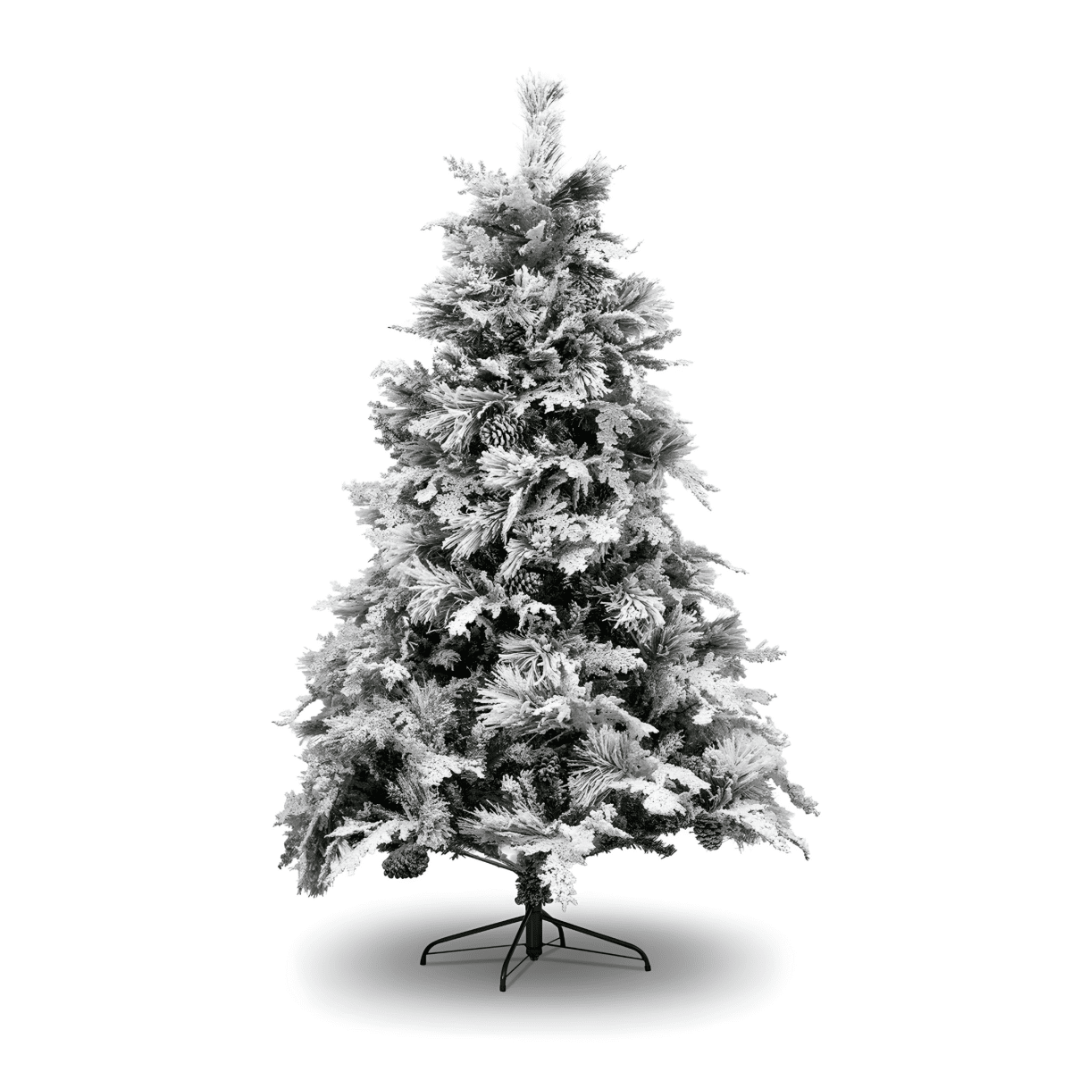 Albero di Natale innevato con pigne "Nevischio" in PE effetto Real Touch + PP cm 240h - MondoViro