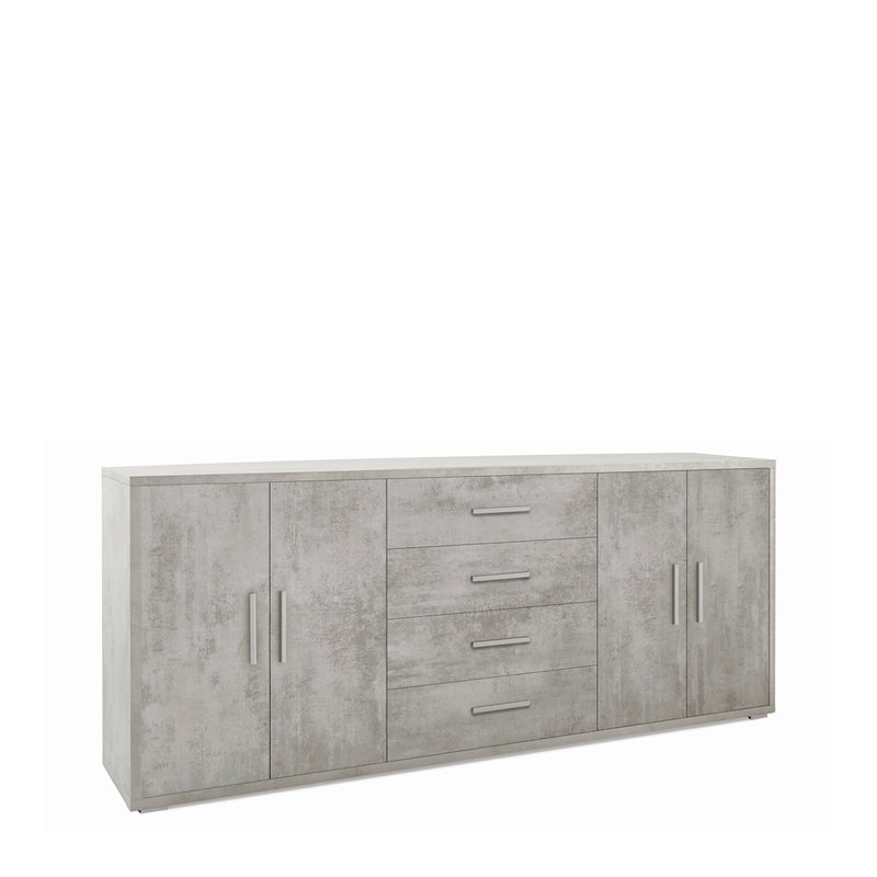 Mobile in legno "Roby" credenza con 4 ante e 4 cassetti cm 203x41 84h