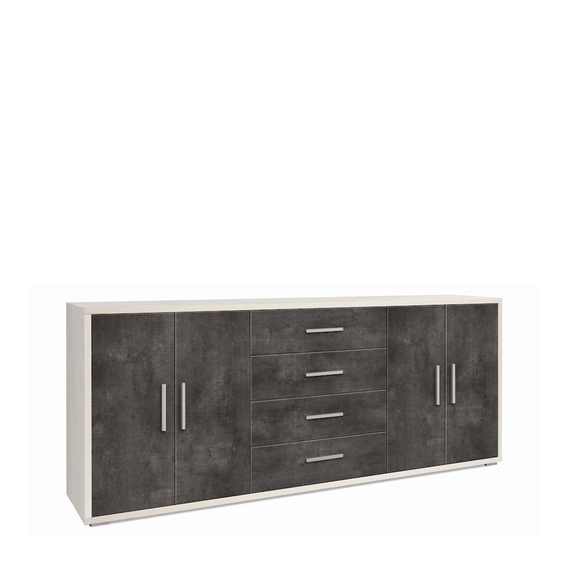 Mobile in legno "Roby" credenza con 4 ante e 4 cassetti cm 203x41 84h