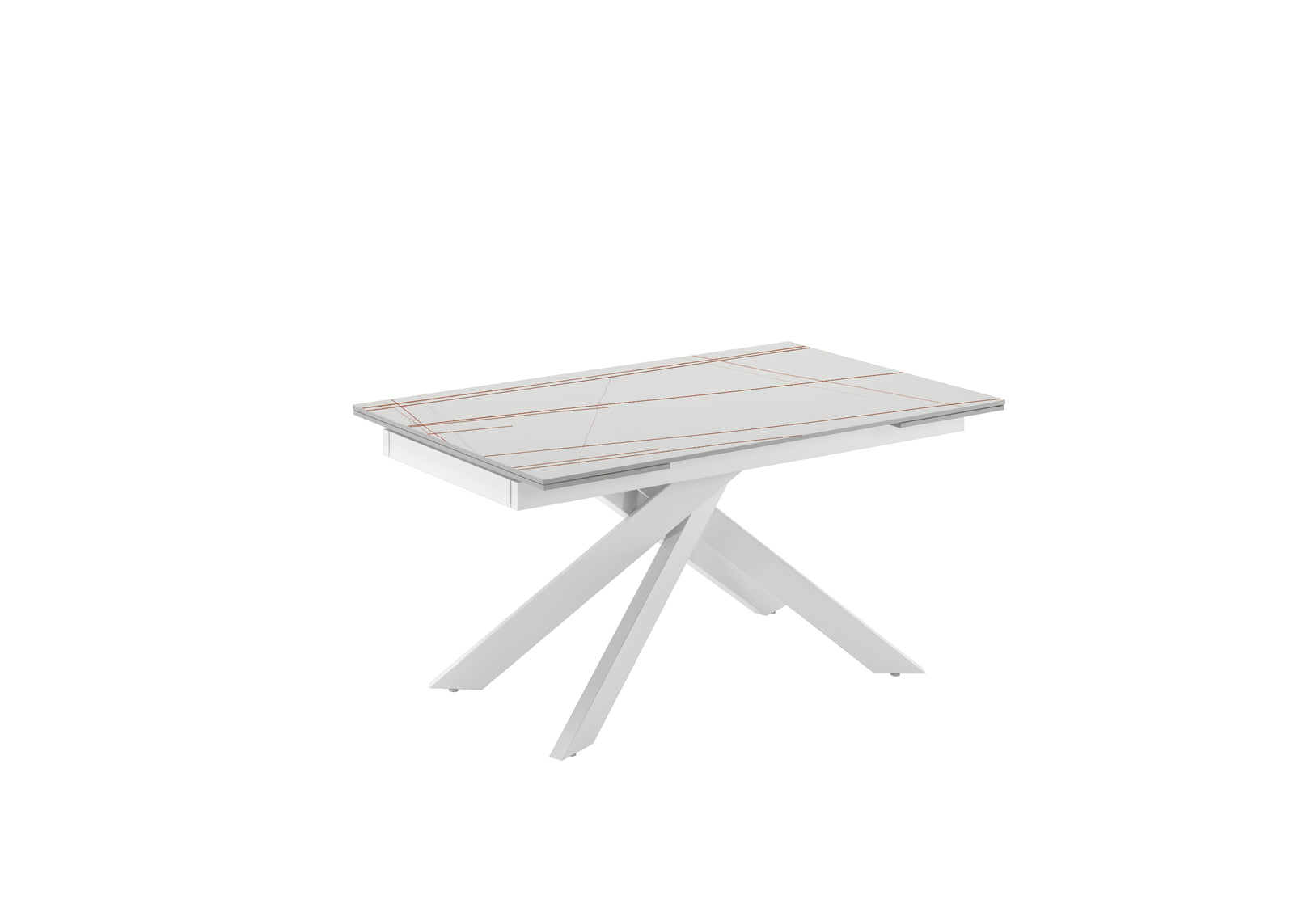 Tavolo allungabile con top in ceramica effetto marmo "Xavier" cm 140/200x80 76h