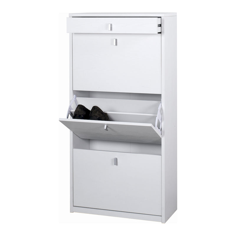 Scarpiera a 3 ante e 1 cassetto "Praga" in legno cm 63x29 127h