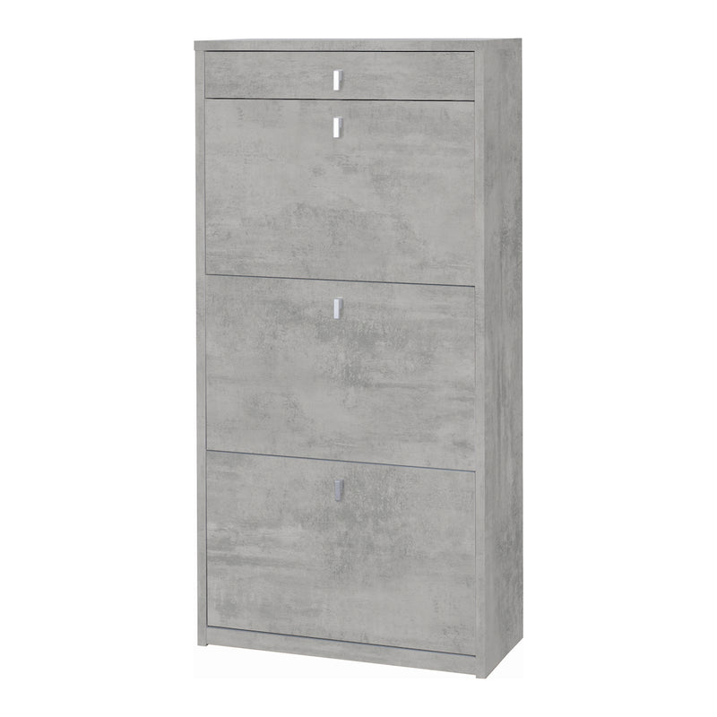 Scarpiera a 3 ante e 1 cassetto "Praga" in legno cm 63x29 127h