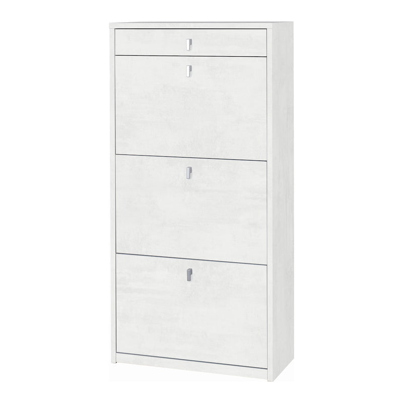 Scarpiera a 3 ante e 1 cassetto "Praga" in legno cm 63x29 127h