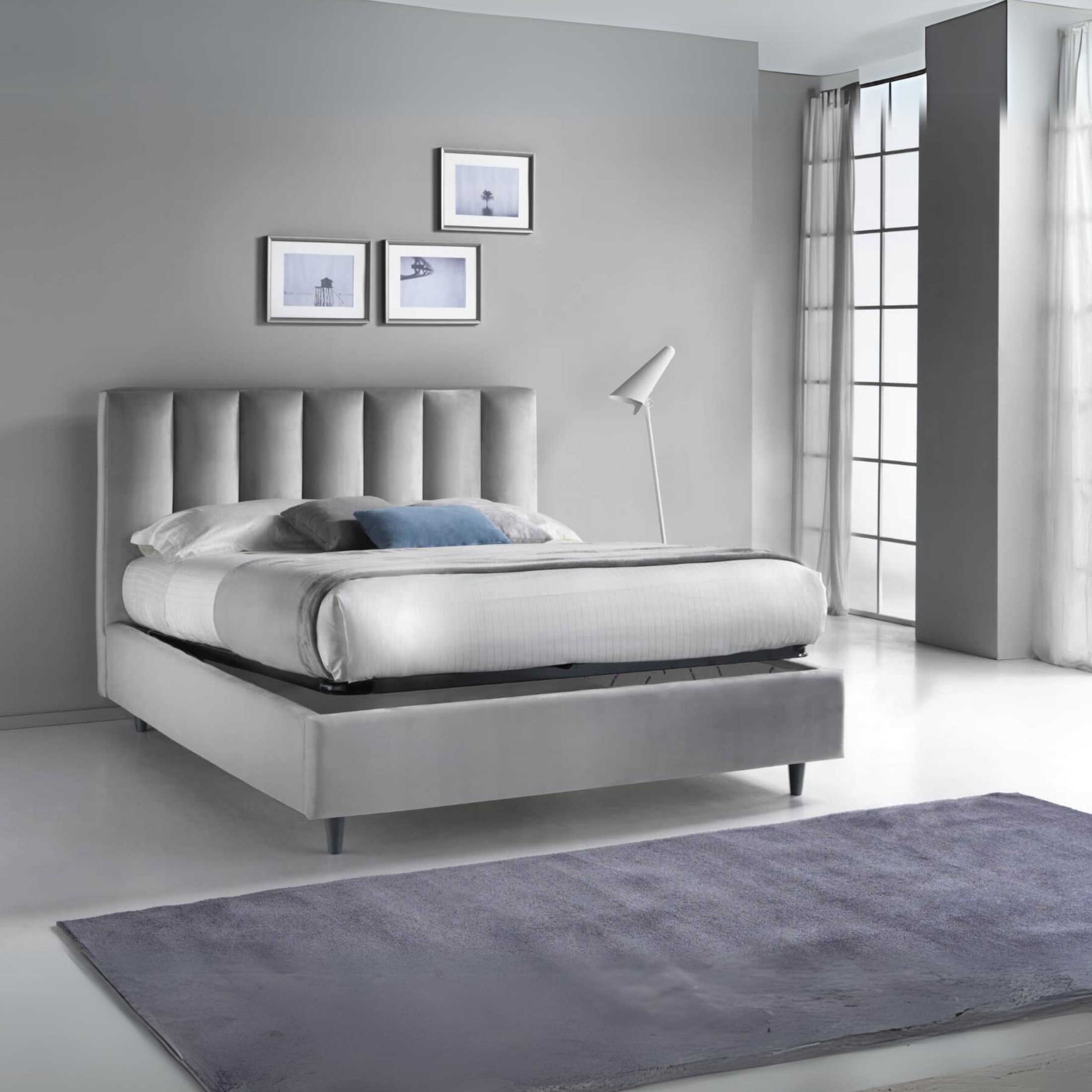 Letto contenitore "Parigi" in velluto