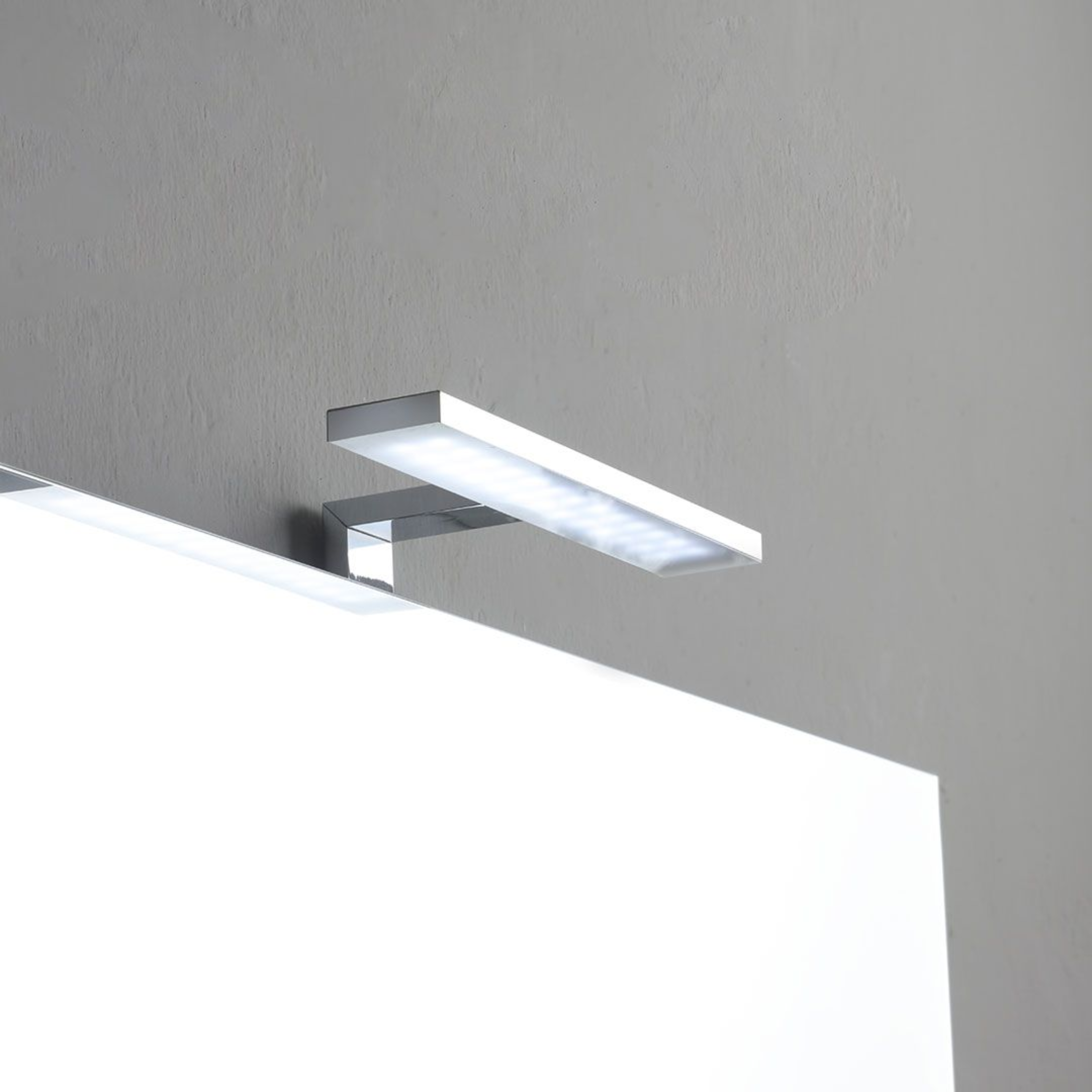 Mobile bagno a terra "Petra" moderno con specchio, lavabo e mensola in vetro 100 cm