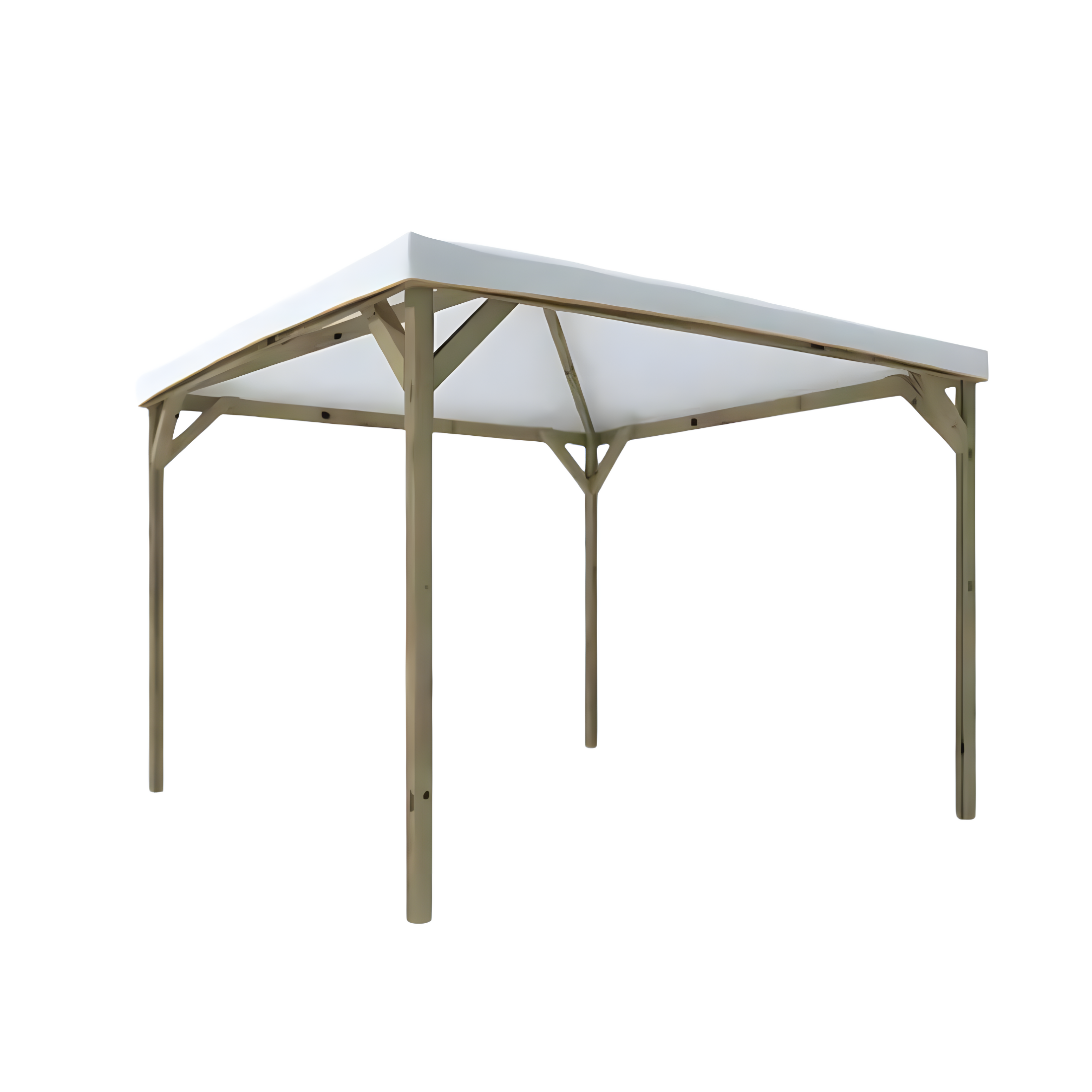 Gazebo "Pocket" in legno di abete e copertura PVC bianca cm 300x300 260h