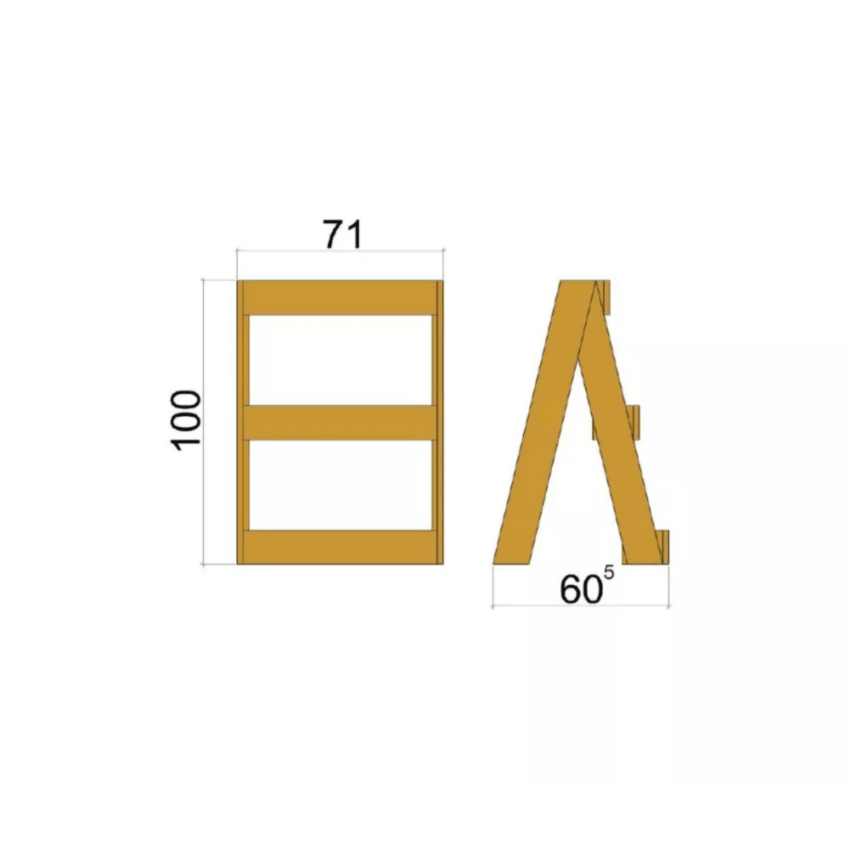 Fioriera "Prato" inclinata a in legno di pino per giardino o balcone color castagno - MondoViro