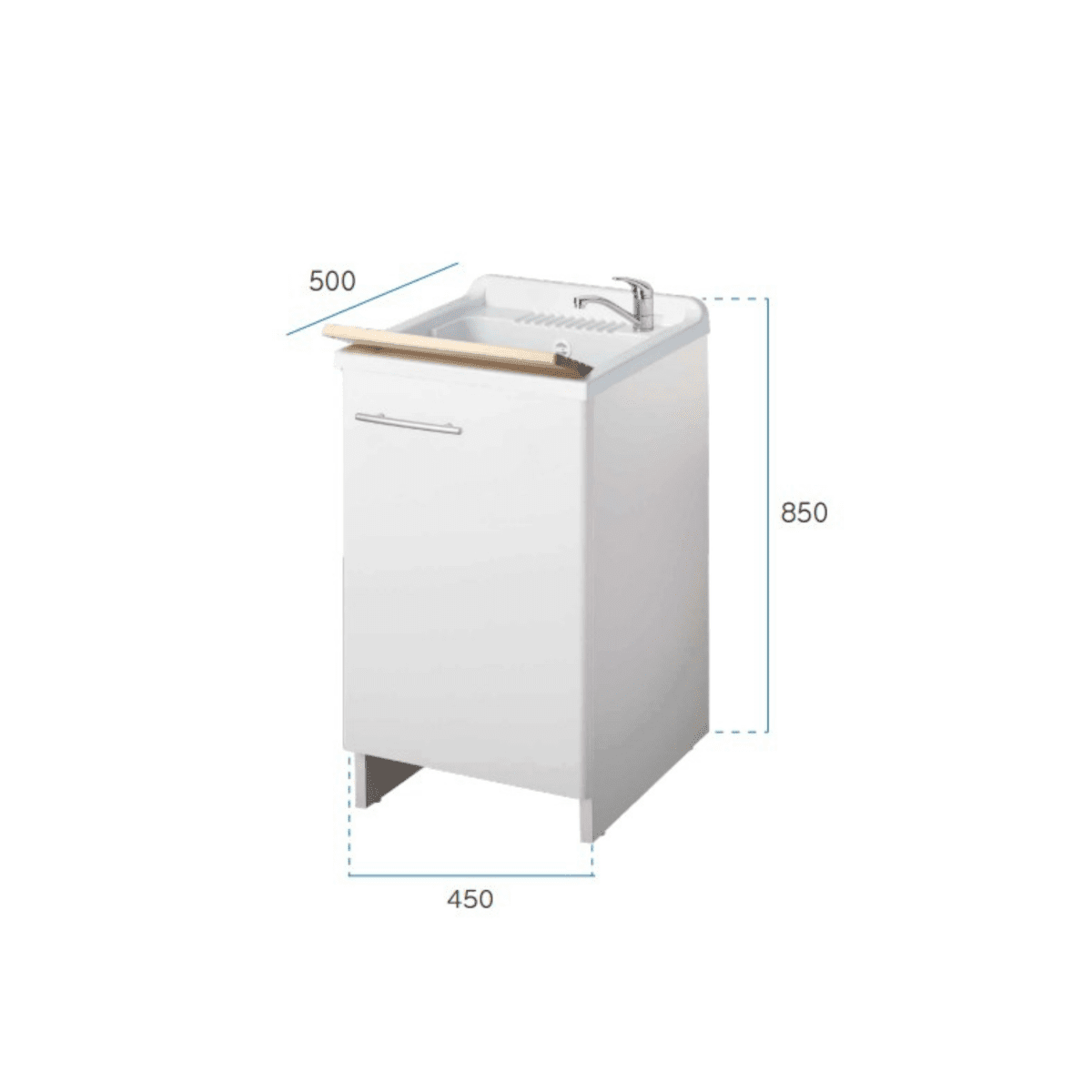 Mobile lavapanni in legno "Bros" da interno con cesto scorrevole cm 45x50 85h - MondoViro