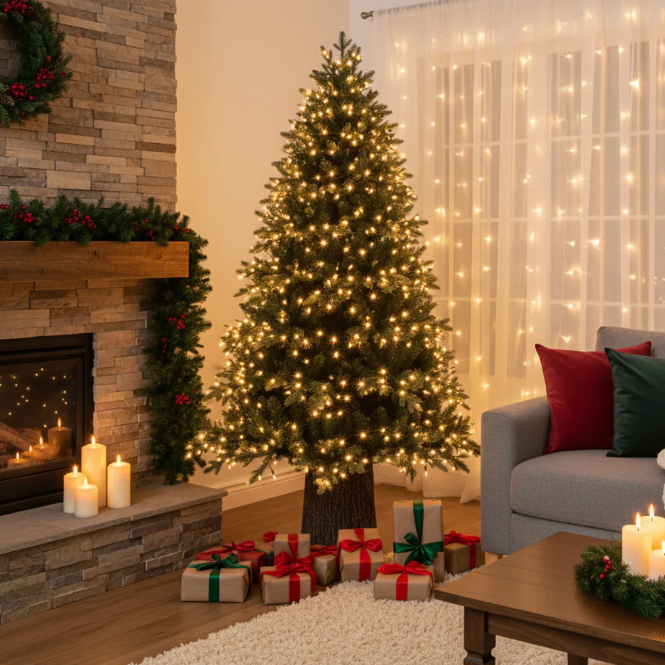 Albero di Natale "Reindeer" con tronco moderno incluso in PE effetto Real Touch