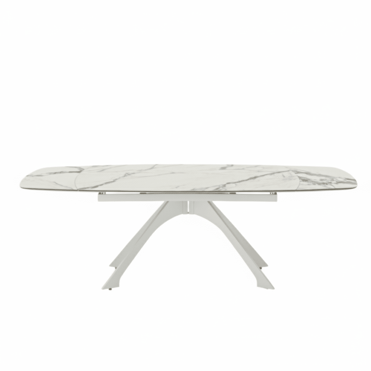 Tavolo allungabile da pranzo "Nido" con piano in grès effetto marmo cm 160/240x90 77h - MondoViro