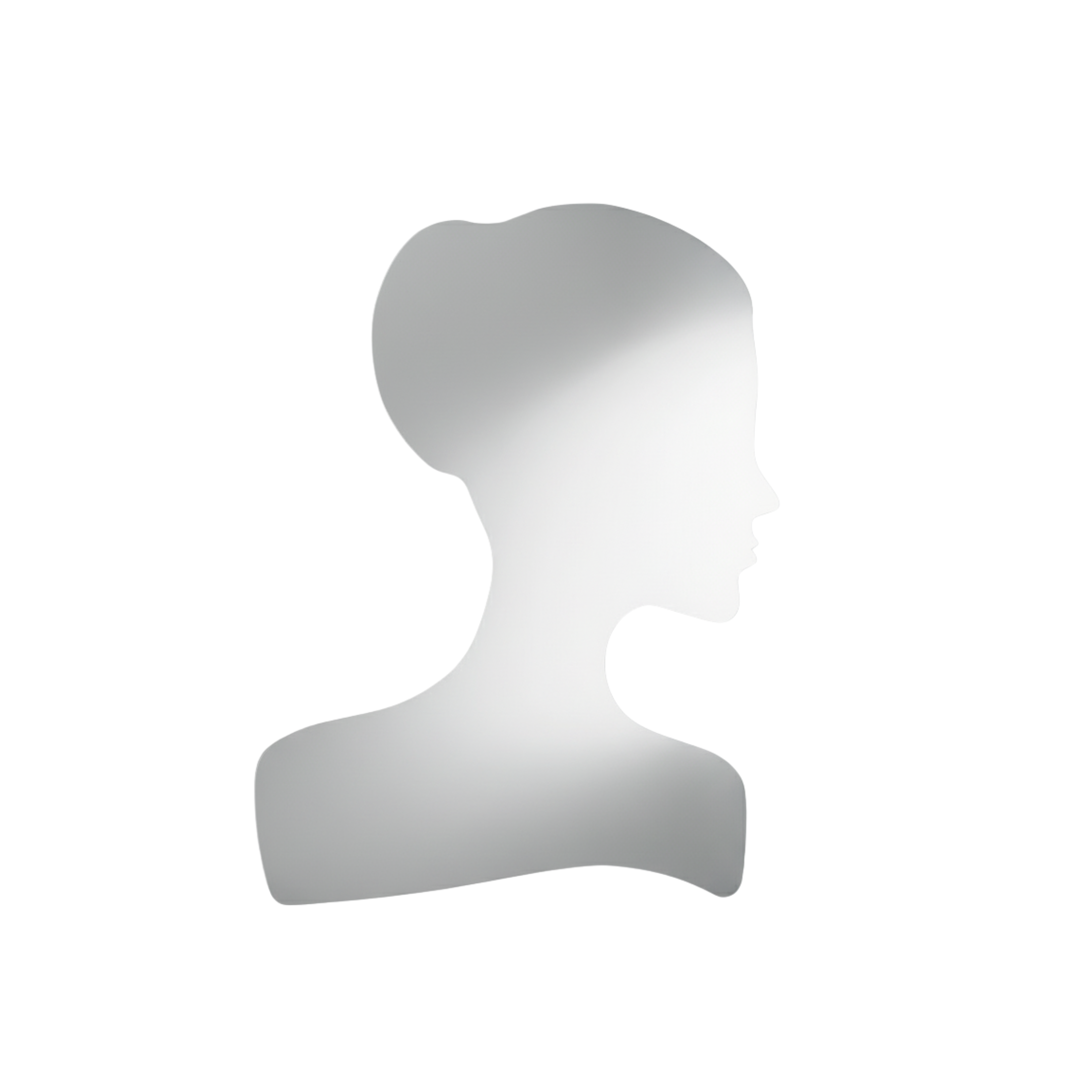 Specchio sagomato "Diva Specchiata" con volto di donna cm 125x160h