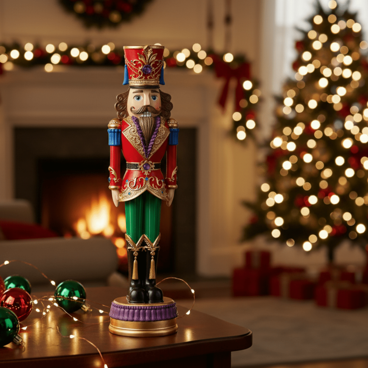 Soldatino natalizio multicolor Illuminato a LED, decorazione festiva cm 35h - MondoViro