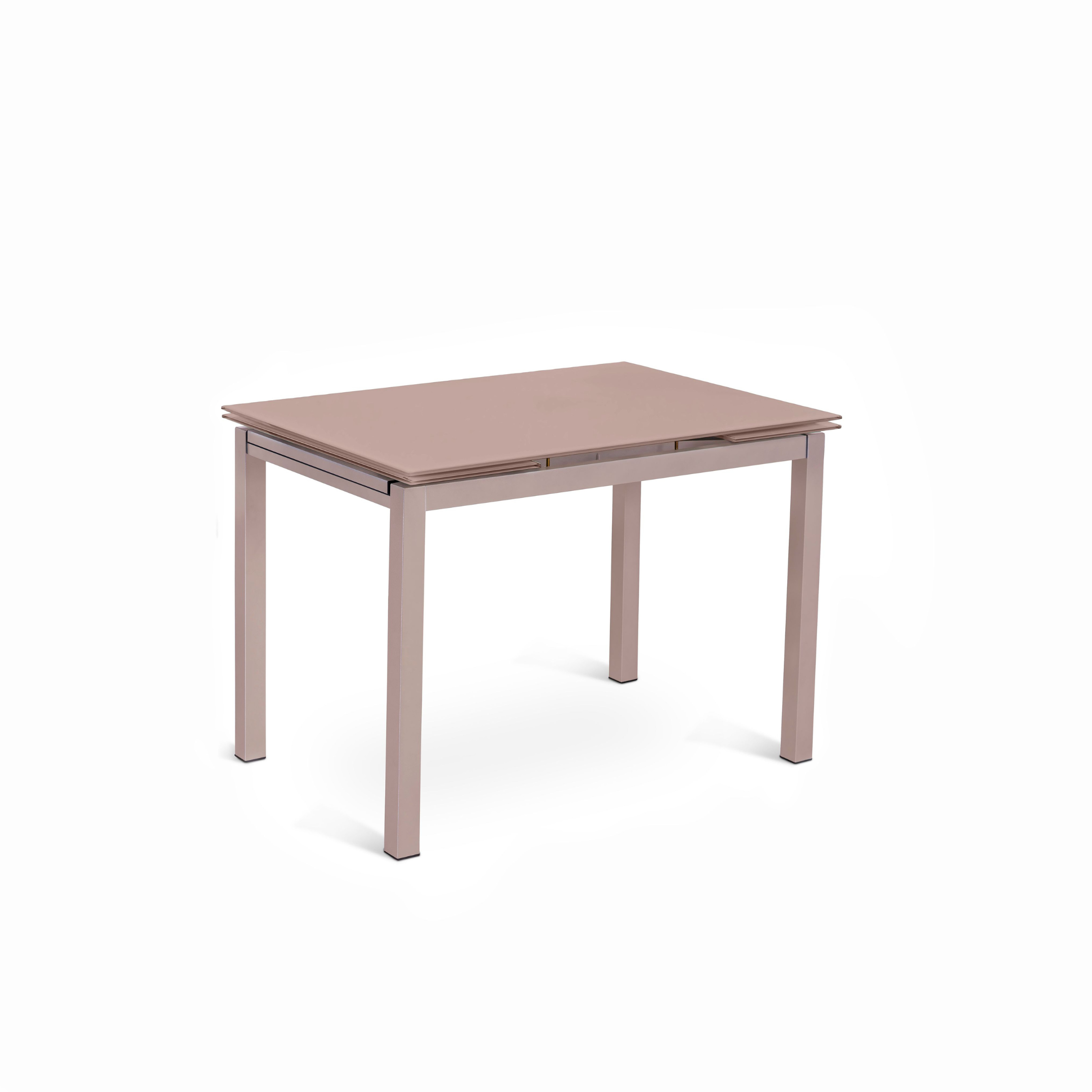 Tavolo allungabile "Bali" piano in vetro temperato gambe in metallo