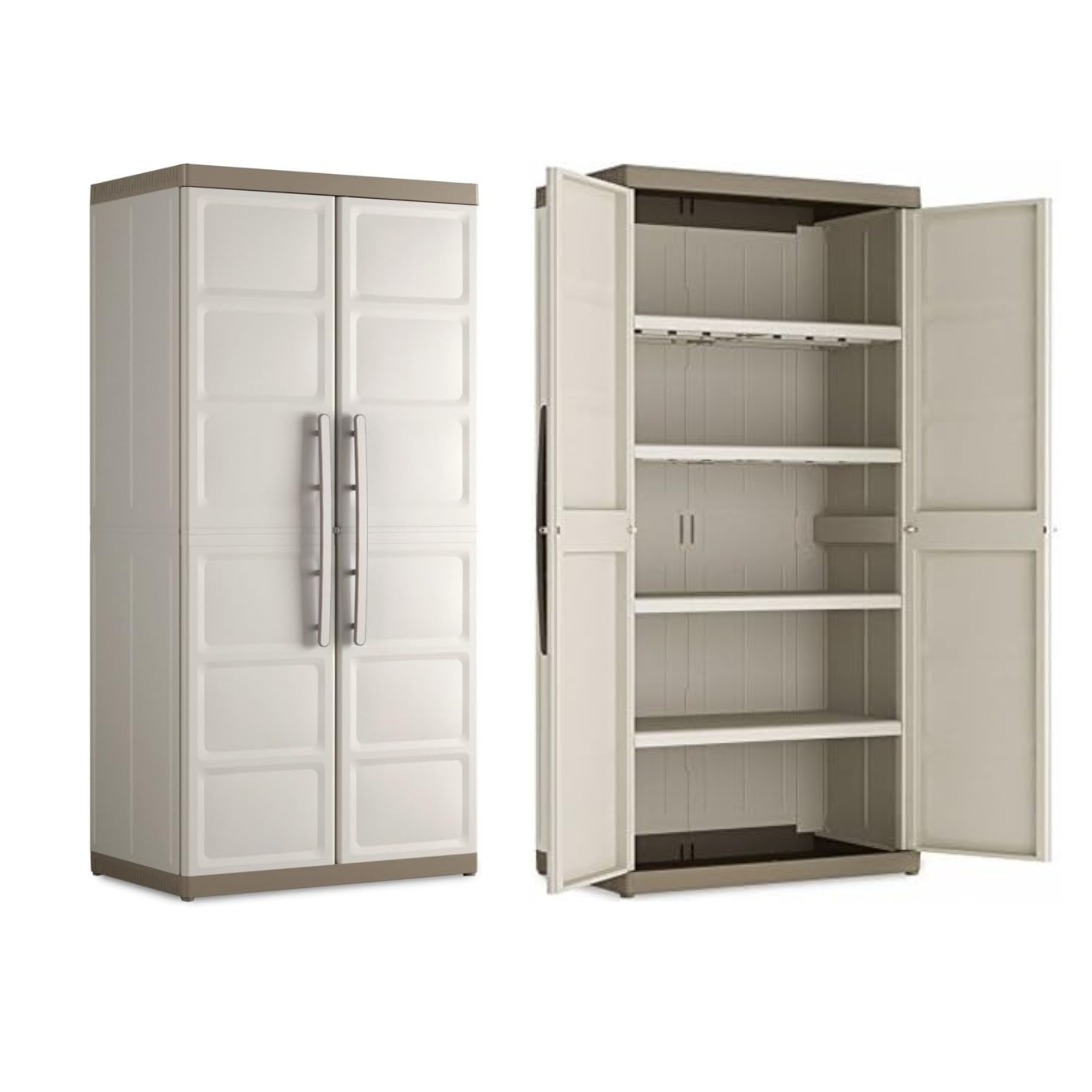 Armadio in resina antiurto da giardino "Bacas XL" con ripiani interni