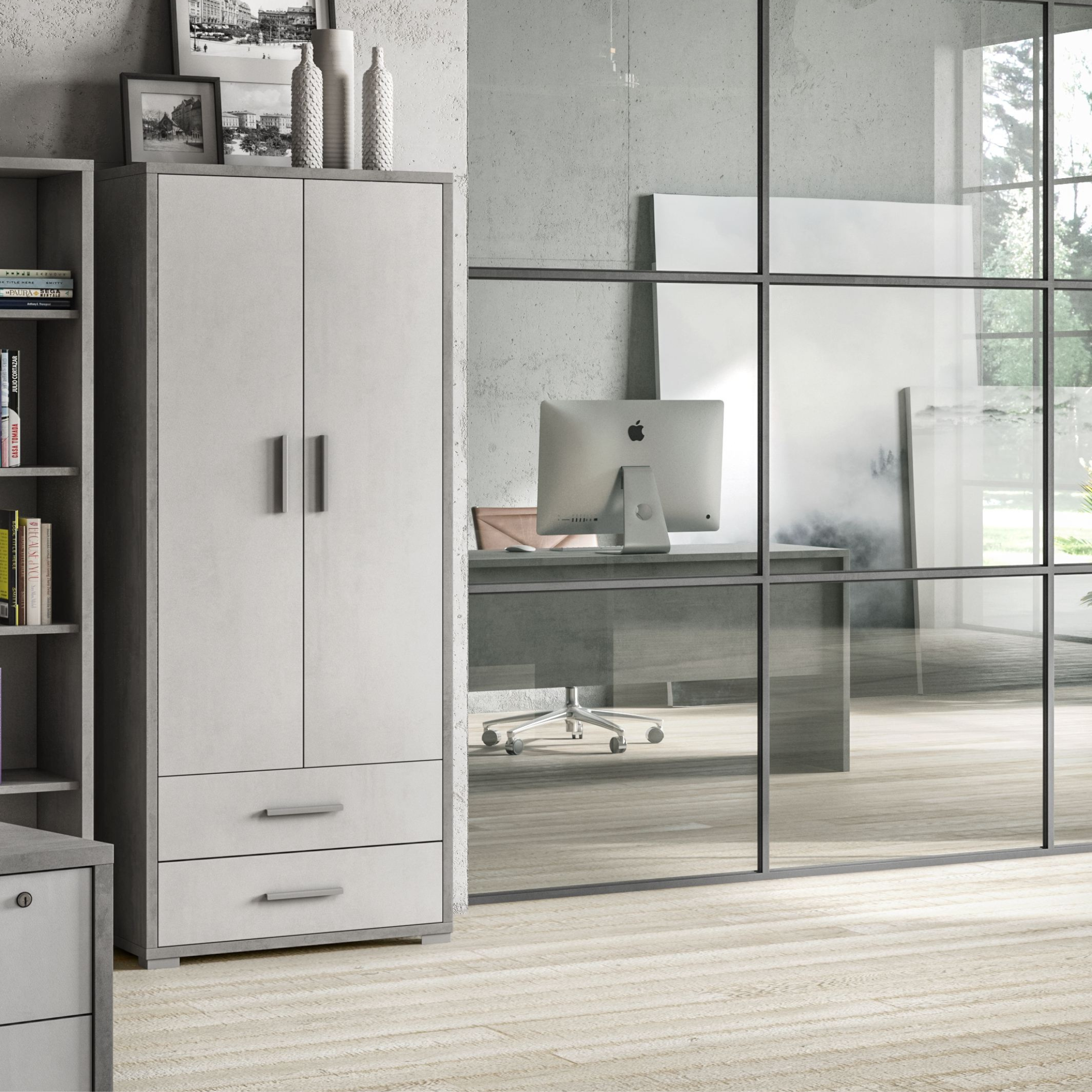 Mobile scarpiera 2 ante 2 cassetti "OrganizedPro" cm 71x41 182h