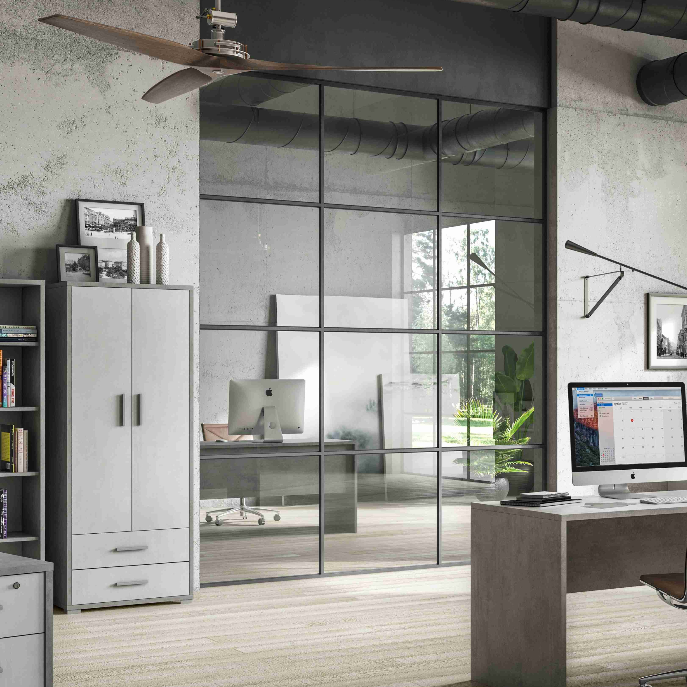 Mobile scarpiera 2 ante 2 cassetti "OrganizedPro" cm 71x41 182h