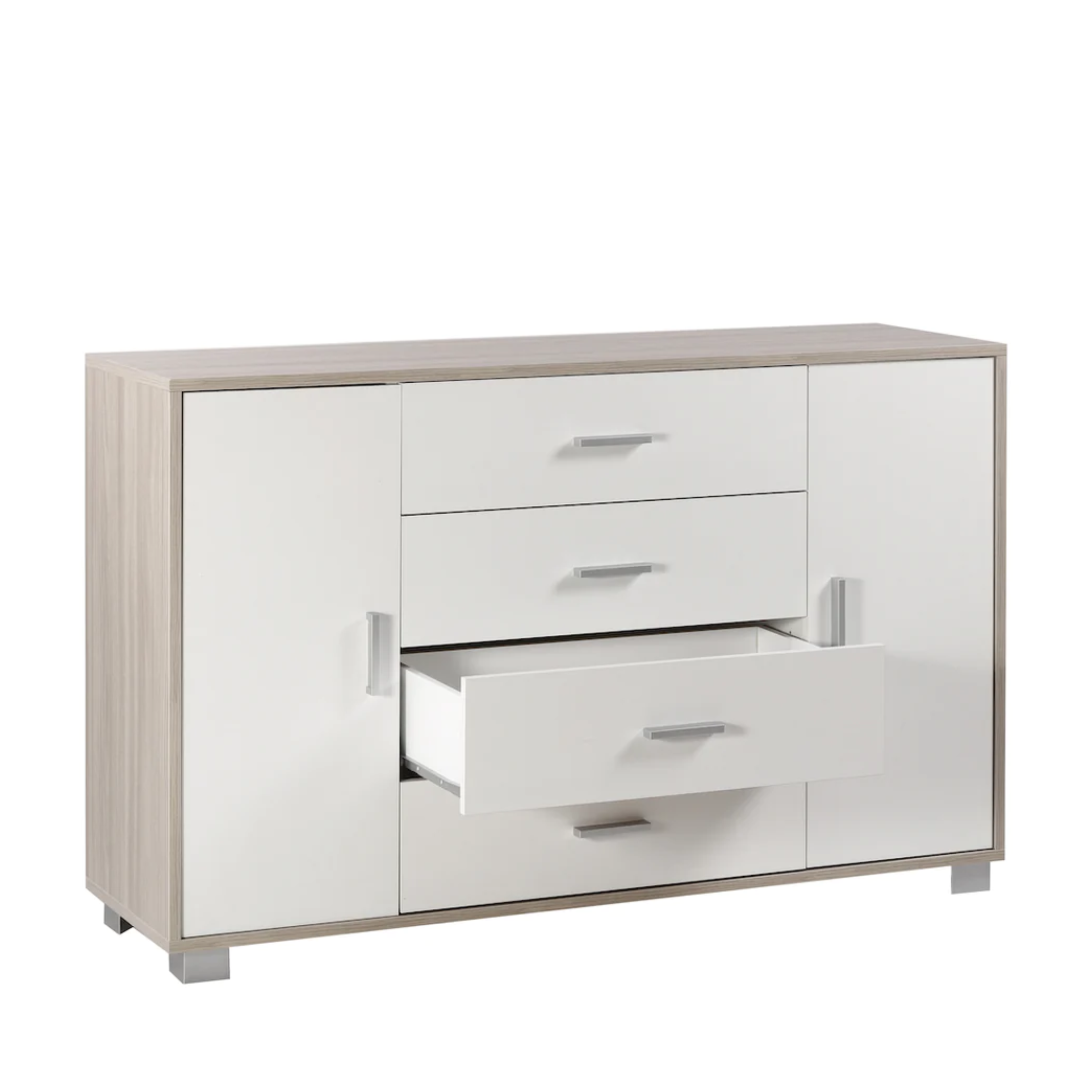 Mobile ingresso in legno "Romeo" con 4 cassetti e 2 ante cm 136x41 86h