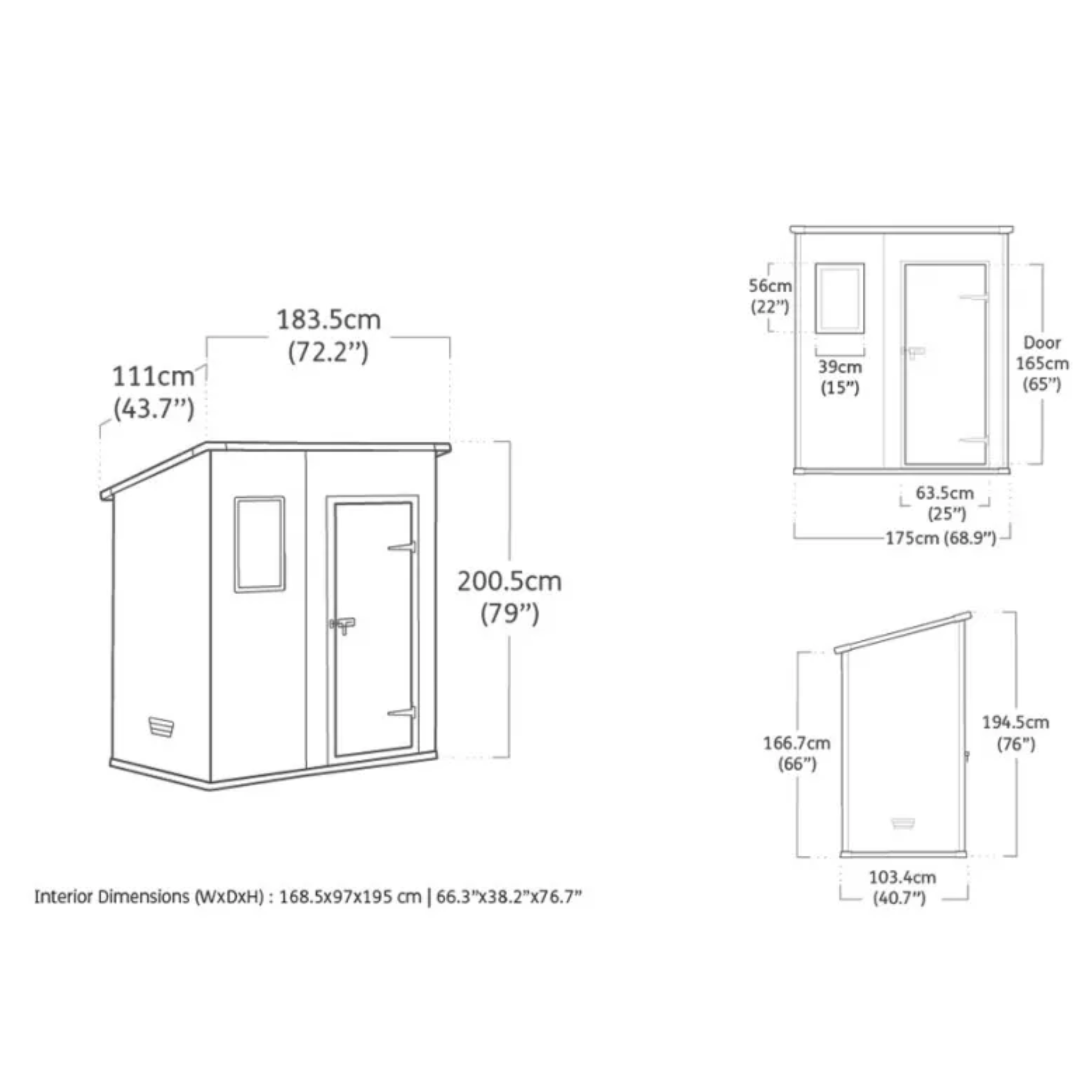 Casetta da giardino "Coffee" effetto legno beige con finestra frontale