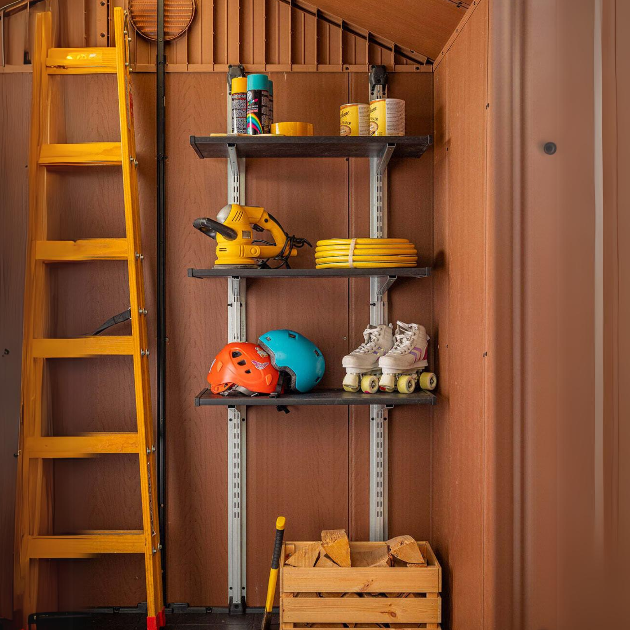 Kit scaffale per casette in metallo "Newton" a 3 ripiani