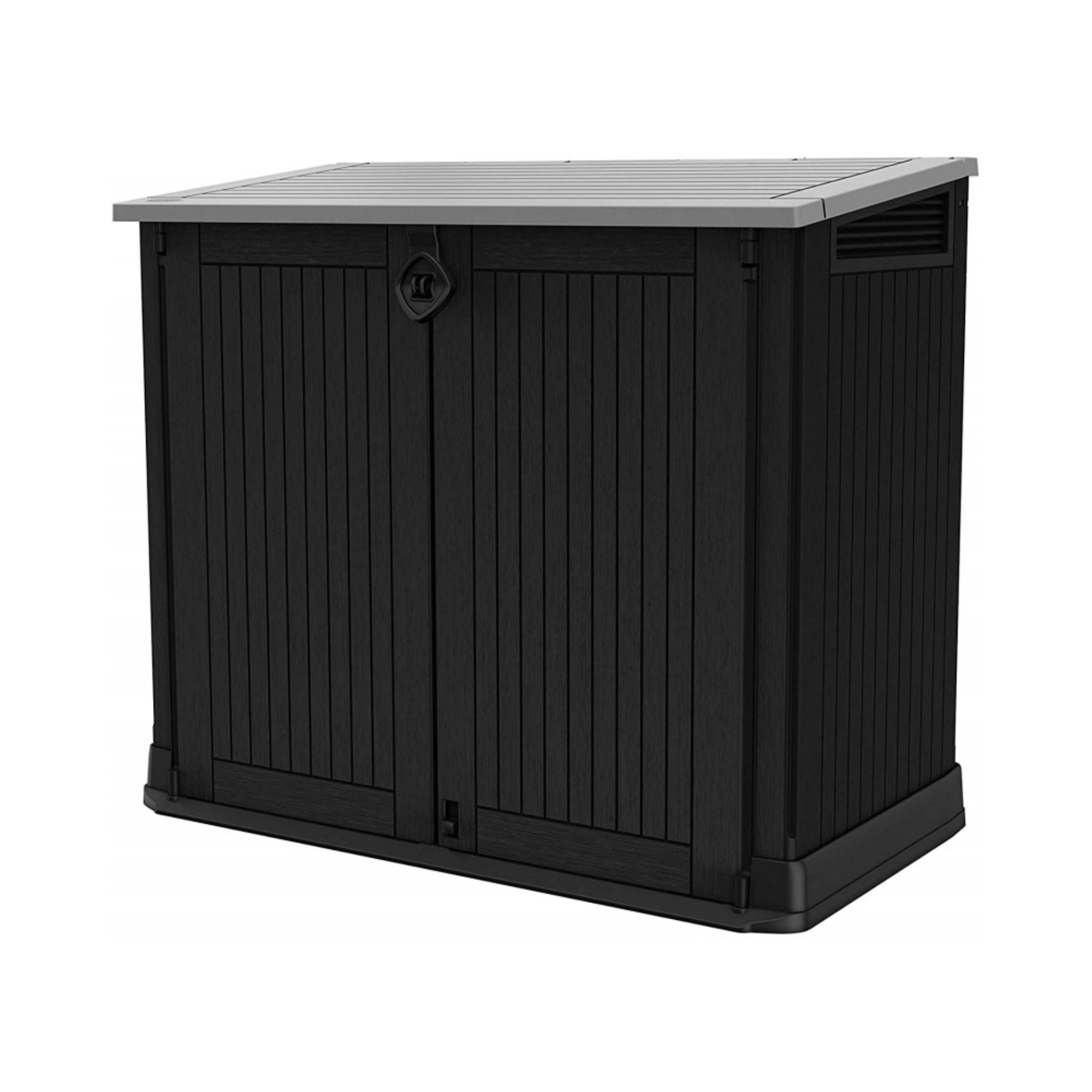 Baule in resina da esterno "Serene" nero multiuso cm 132x71,5 113,5h