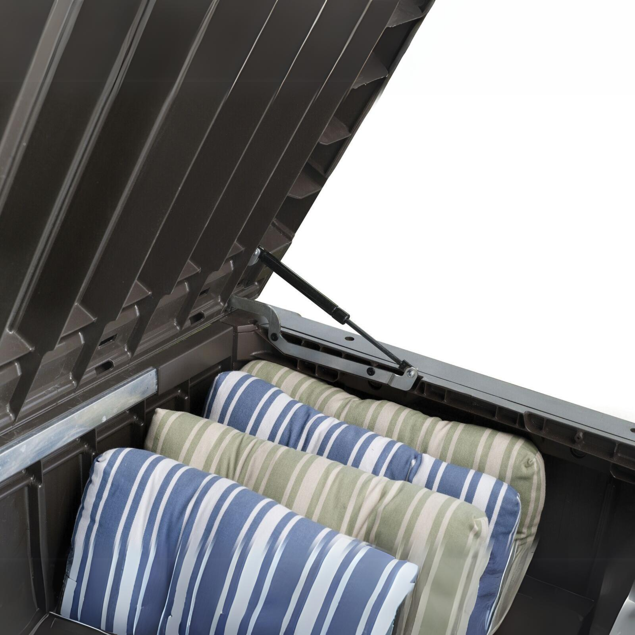 Baule in resina da esterno "Rock" effetto legno capiente cm 155x72,4 64,4h