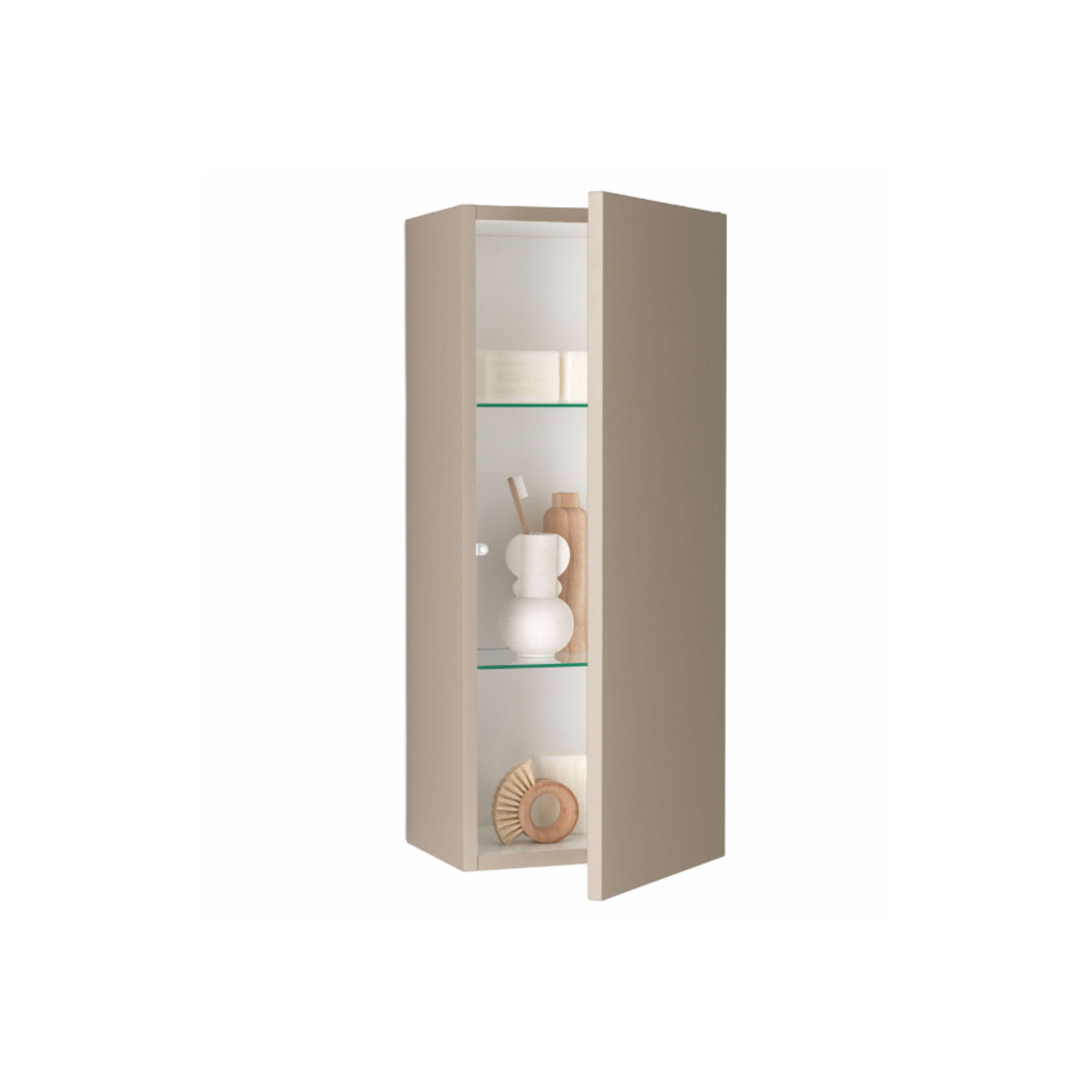 Mobile da bagno sospeso "Omar" 2 cassettoni e top con lavabo da appoggio e specchio LED