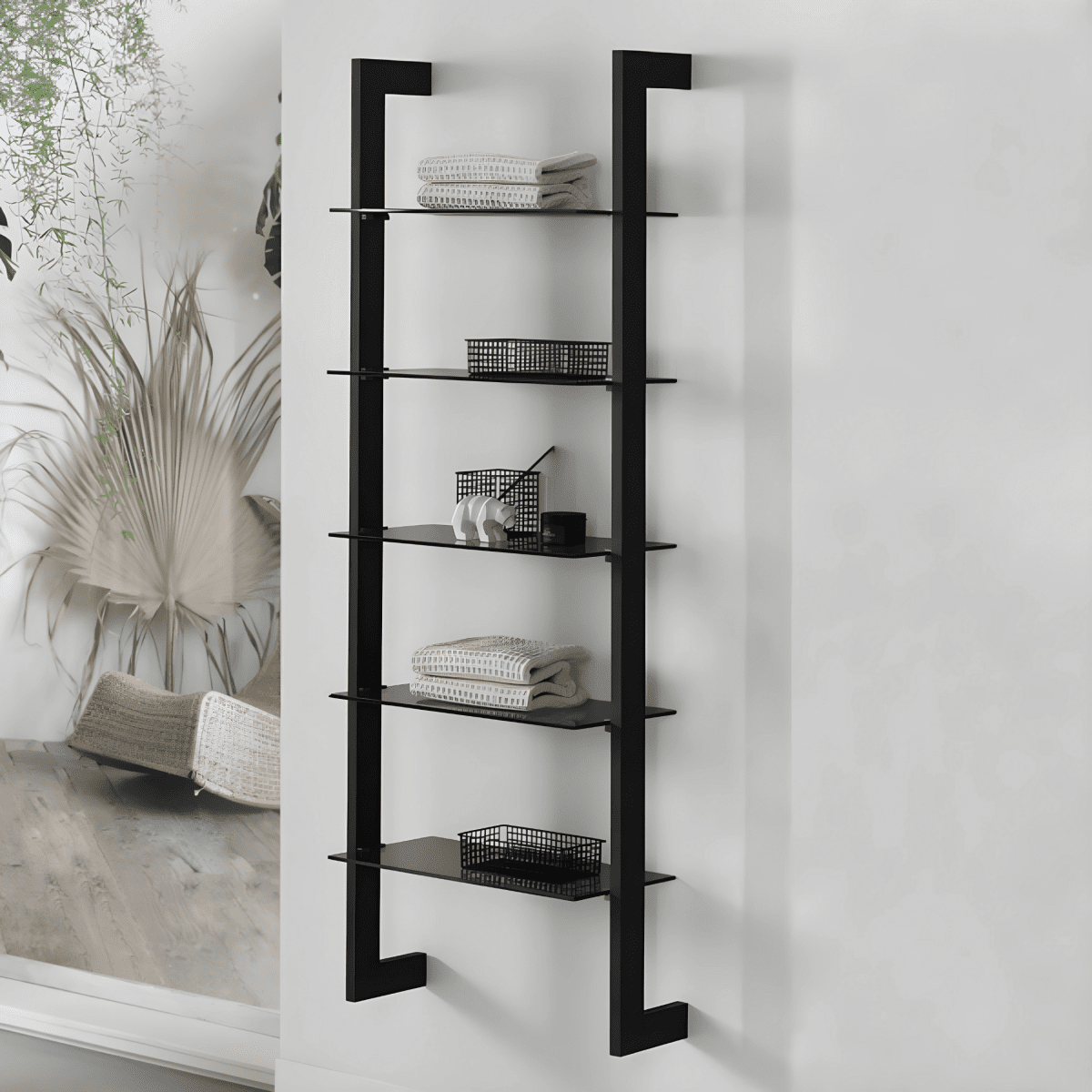 Mobile da bagno sospeso "Becky" moderno 2 cassetti specchio Led lavabo scaletta step - MondoViro