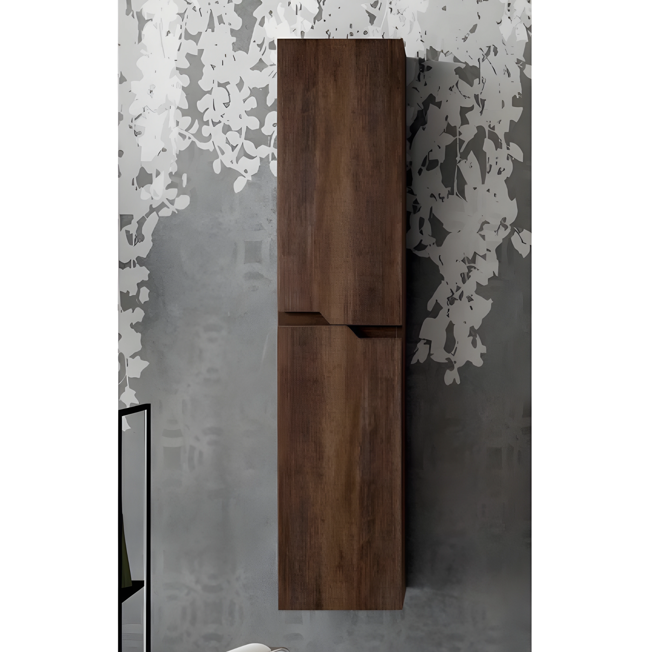 Mobile da bagno sospeso "Cuba" base 2 cassetti 80 cm con colonna specchio e lavabo TEK