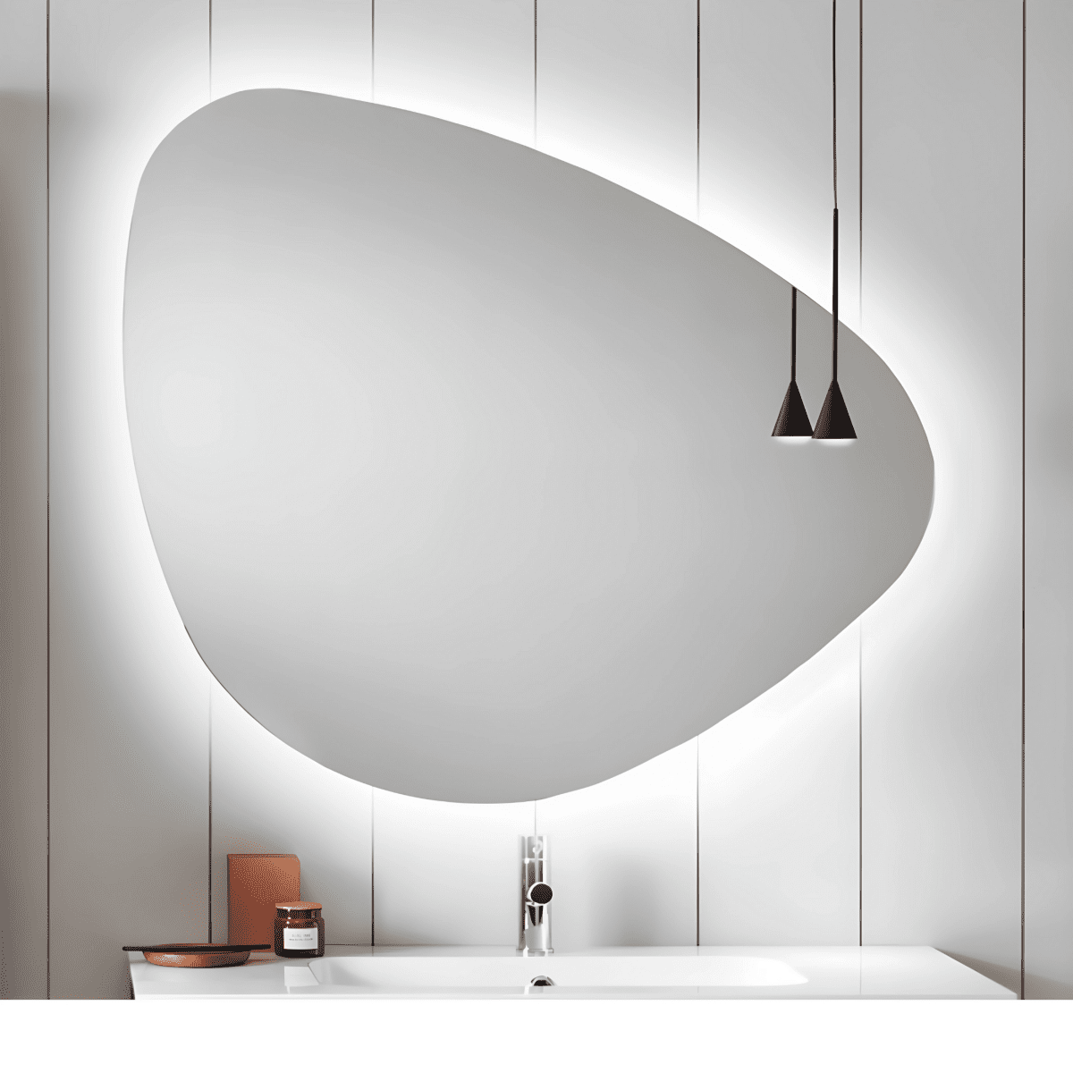 Mobile da bagno in legno "Cosmo100" con 2 cassetti lavabo e colonna sospesa - MondoViro