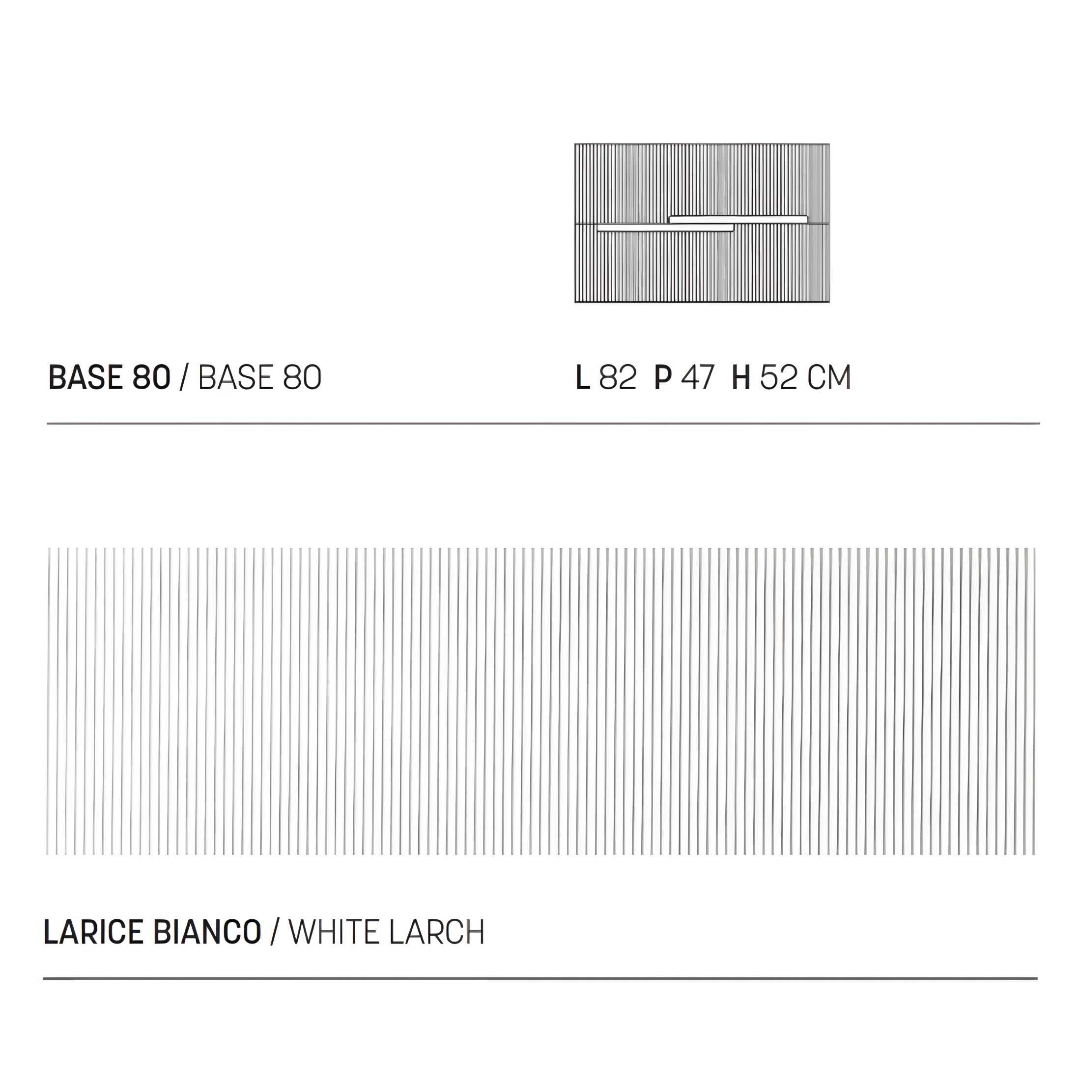 Mobile moderno da bagno in legno 2 cassetti "Cloud80" con lavabo e specchio Led