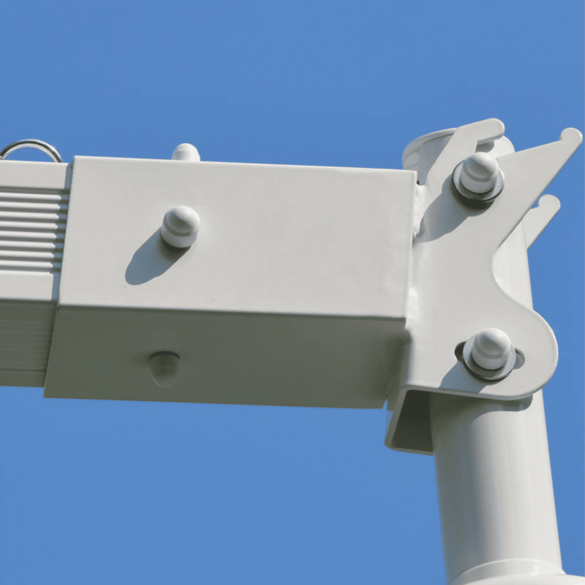 Ombrellone moderno da giardino bianco "Diffusion Classic" fisso e palo laterale girevole - MondoViro