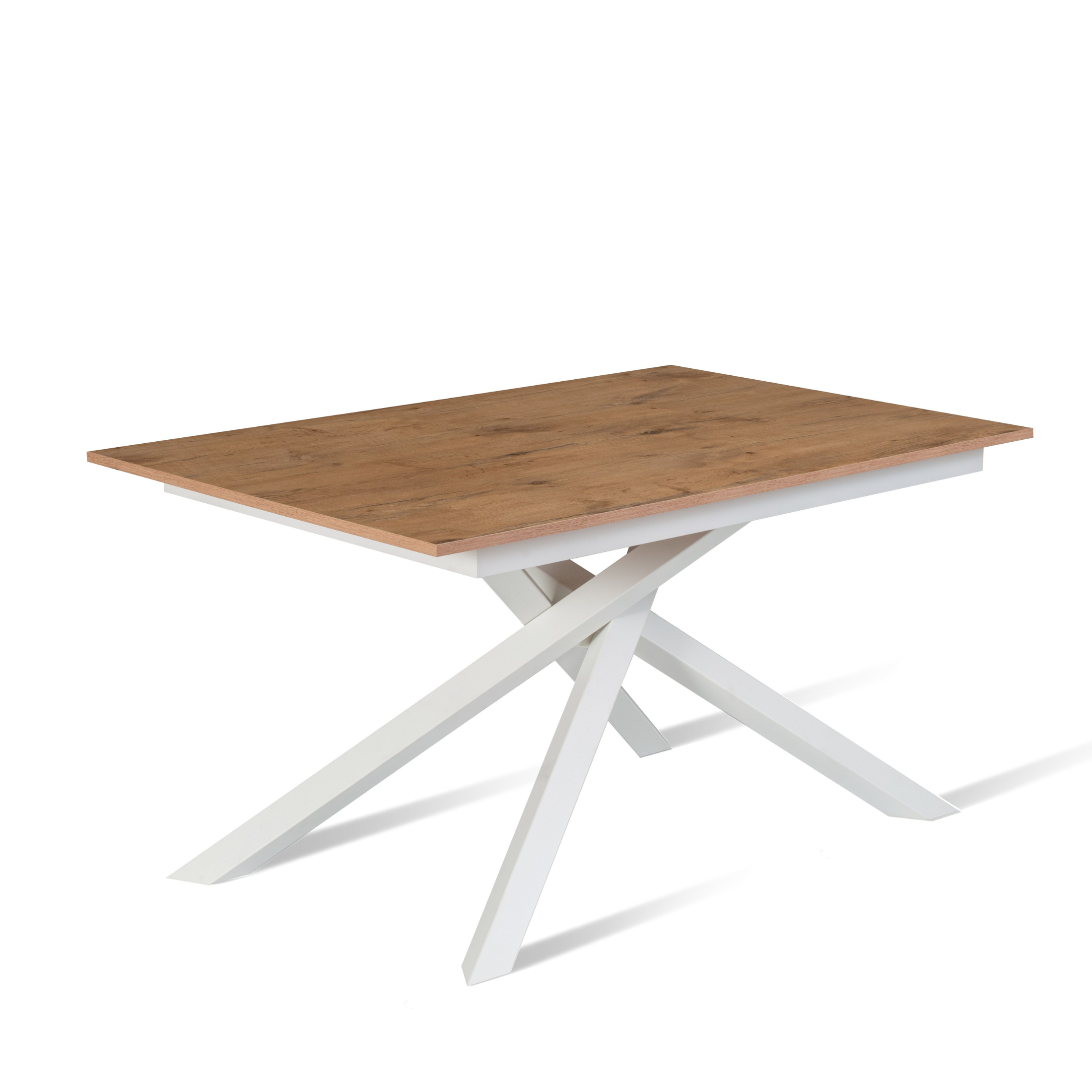 Tavolo moderno allungabile "Atene" con piano melaminico e gambe in metallo verniciato