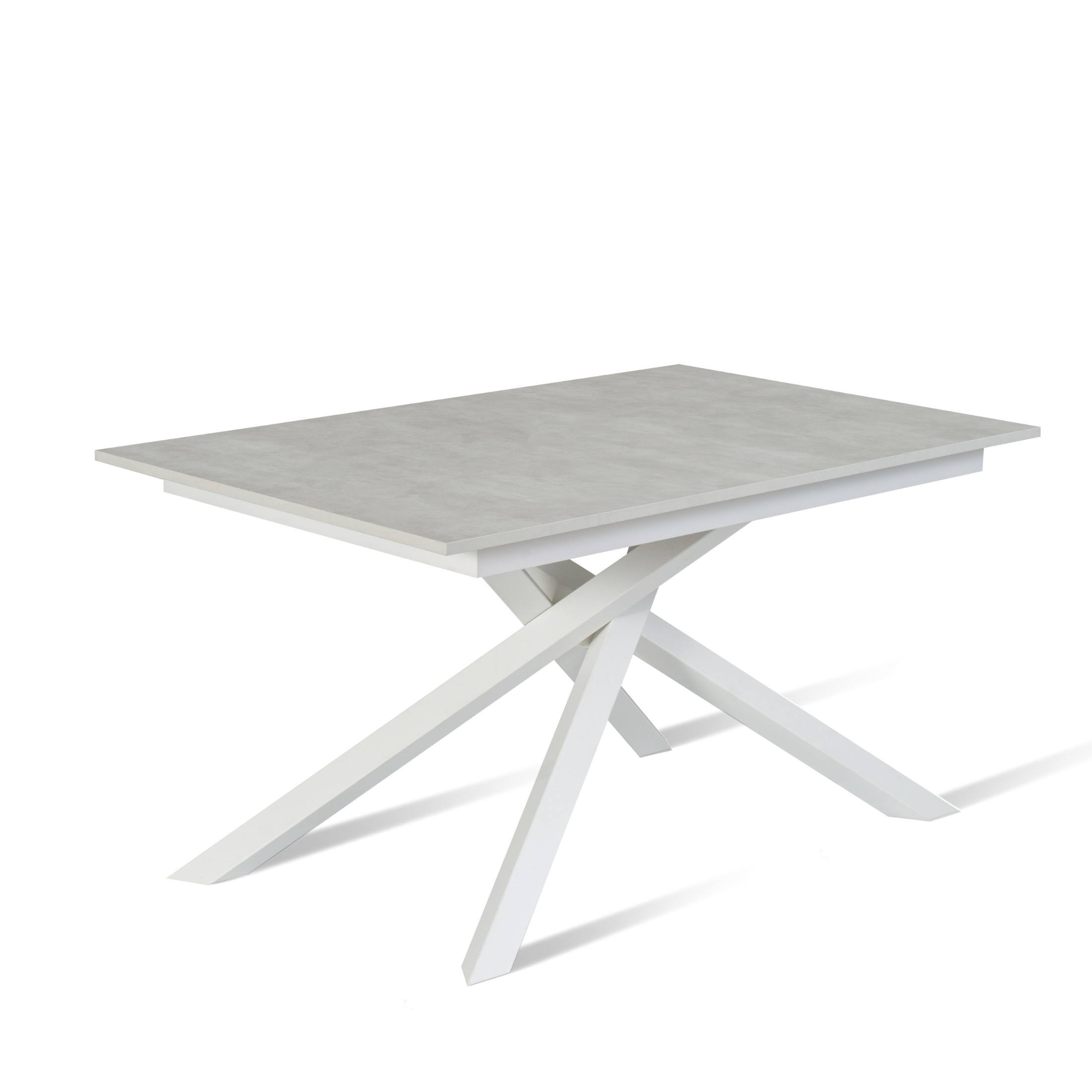 Tavolo moderno allungabile "Atene" con piano melaminico e gambe in metallo verniciato